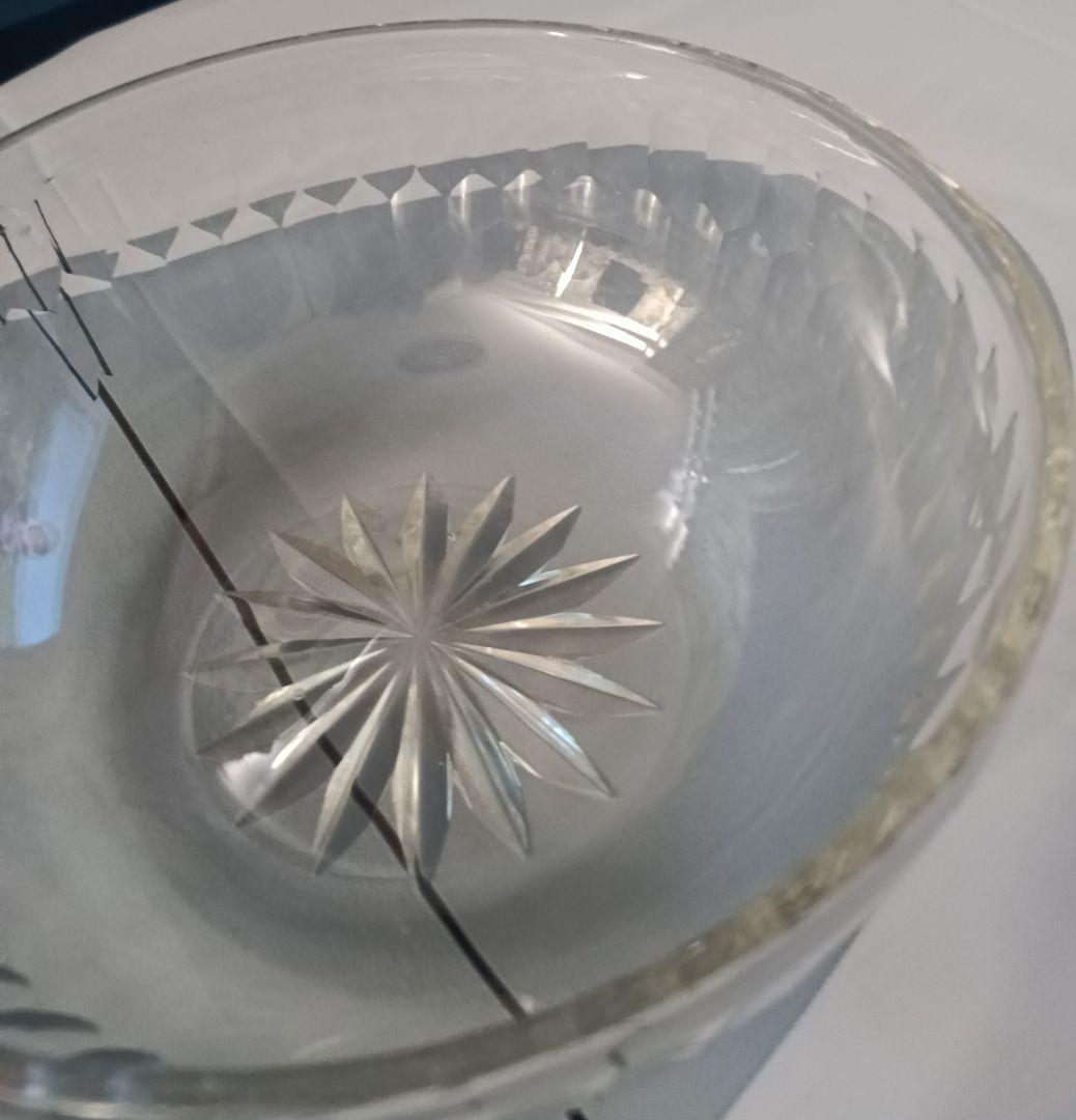 【明治期　アンティーク　クリスタルガラス】ボウル　インテリア　置物