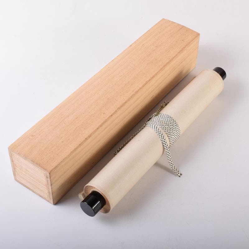 掛軸　前大徳　福本積應筆　一行書　「春水満四澤」　合わせ箱　C　8185A