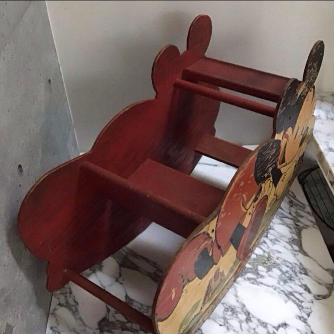 ミッキーマウス W.D.P. ビンテージ 子供用木製ロッキング 特大サイズ