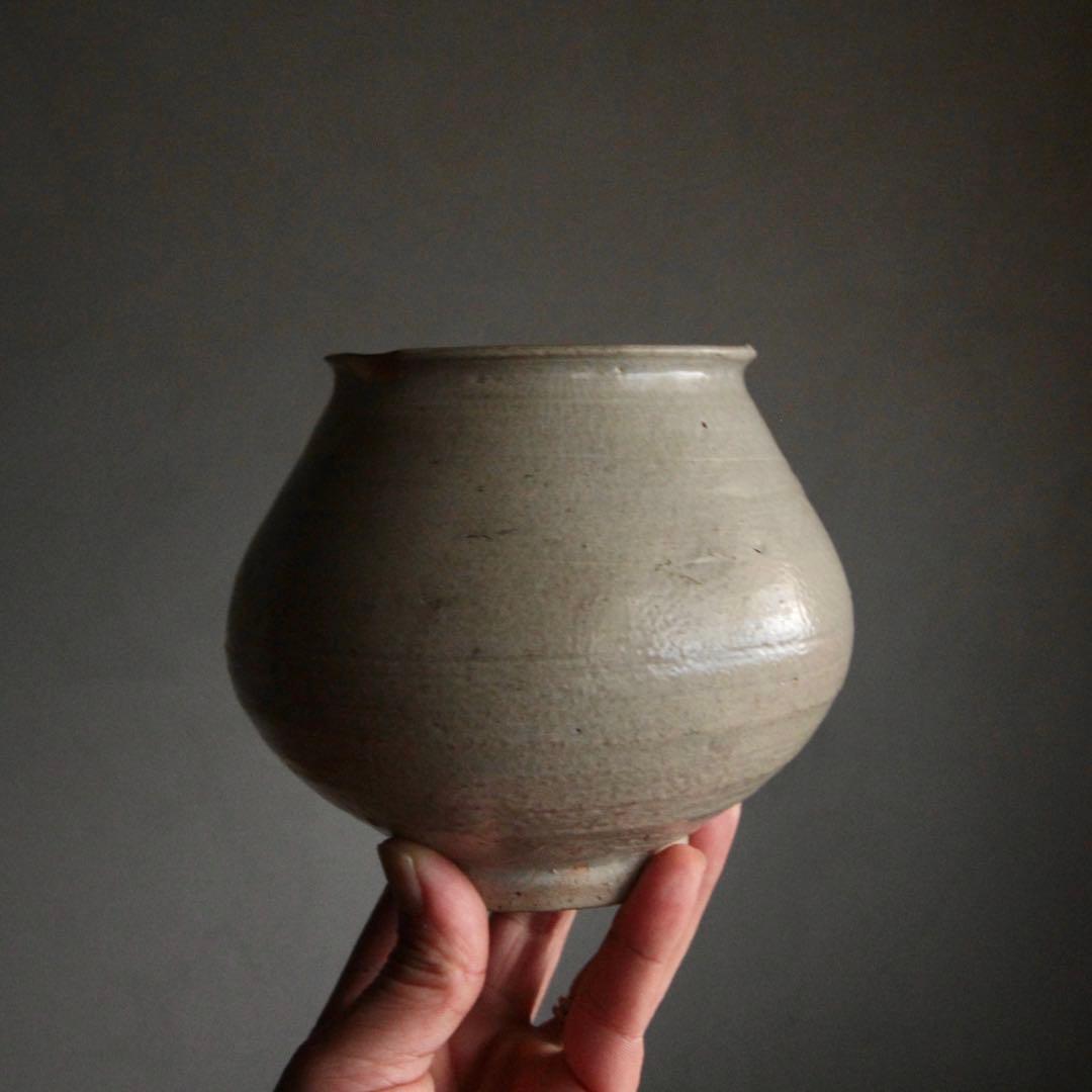 李朝 堅手 塩笥壷 朝鮮美術 古美術 古道具 李朝白磁 アンティーク