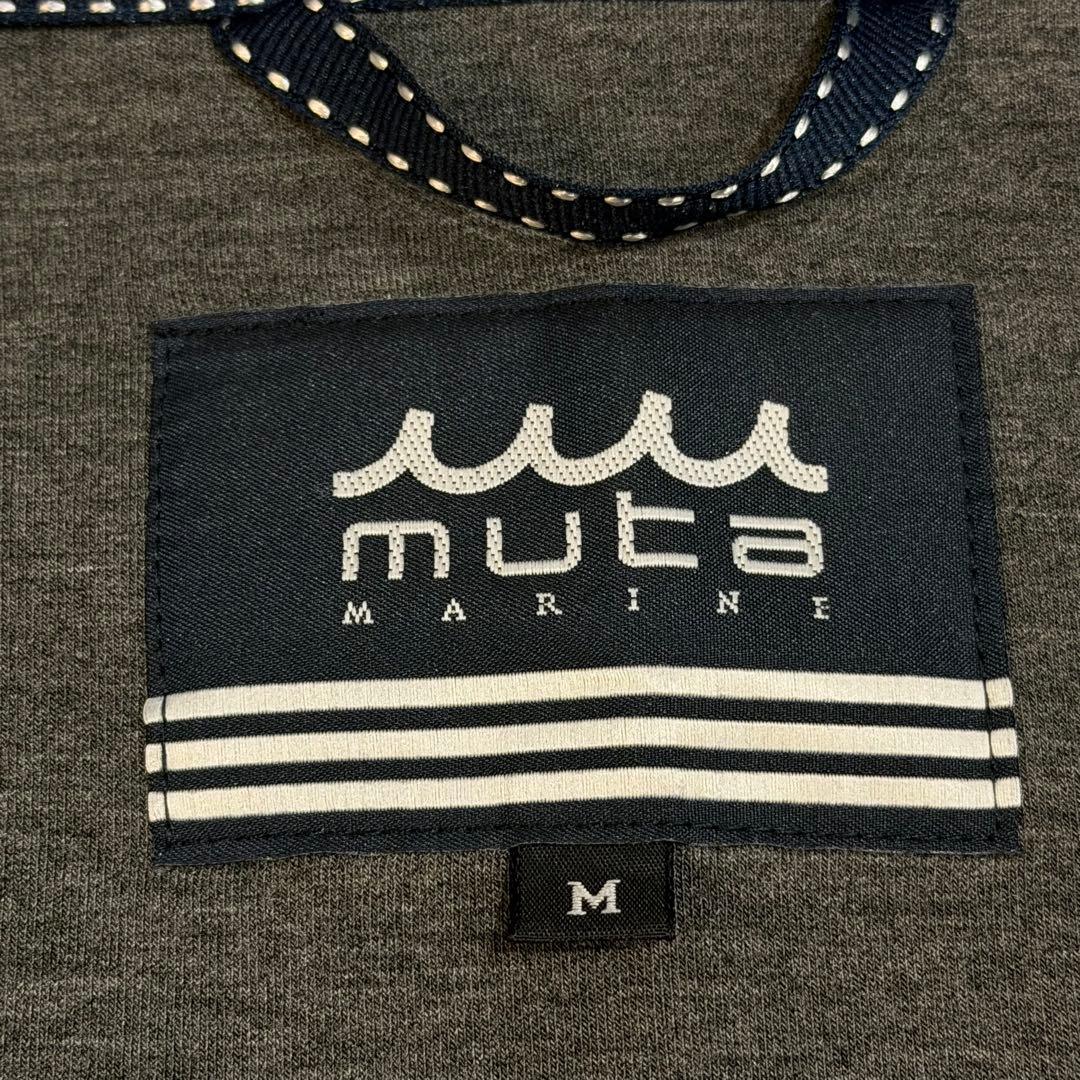 ムータマリン　ボンディングパーカー　ワッペン　2way　ファー　フード　紺　M