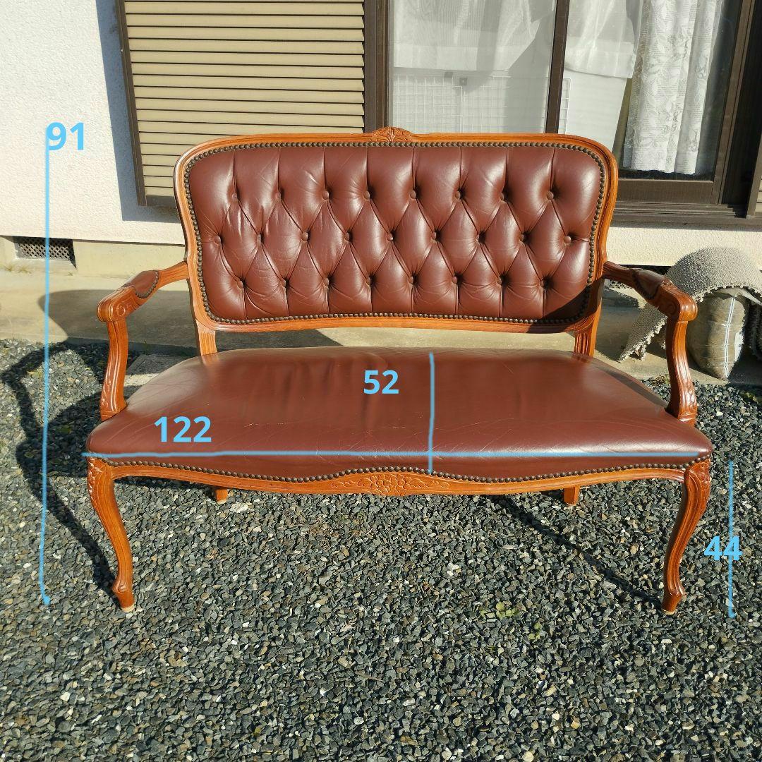 ロココ調　猫脚　二人掛けソファ