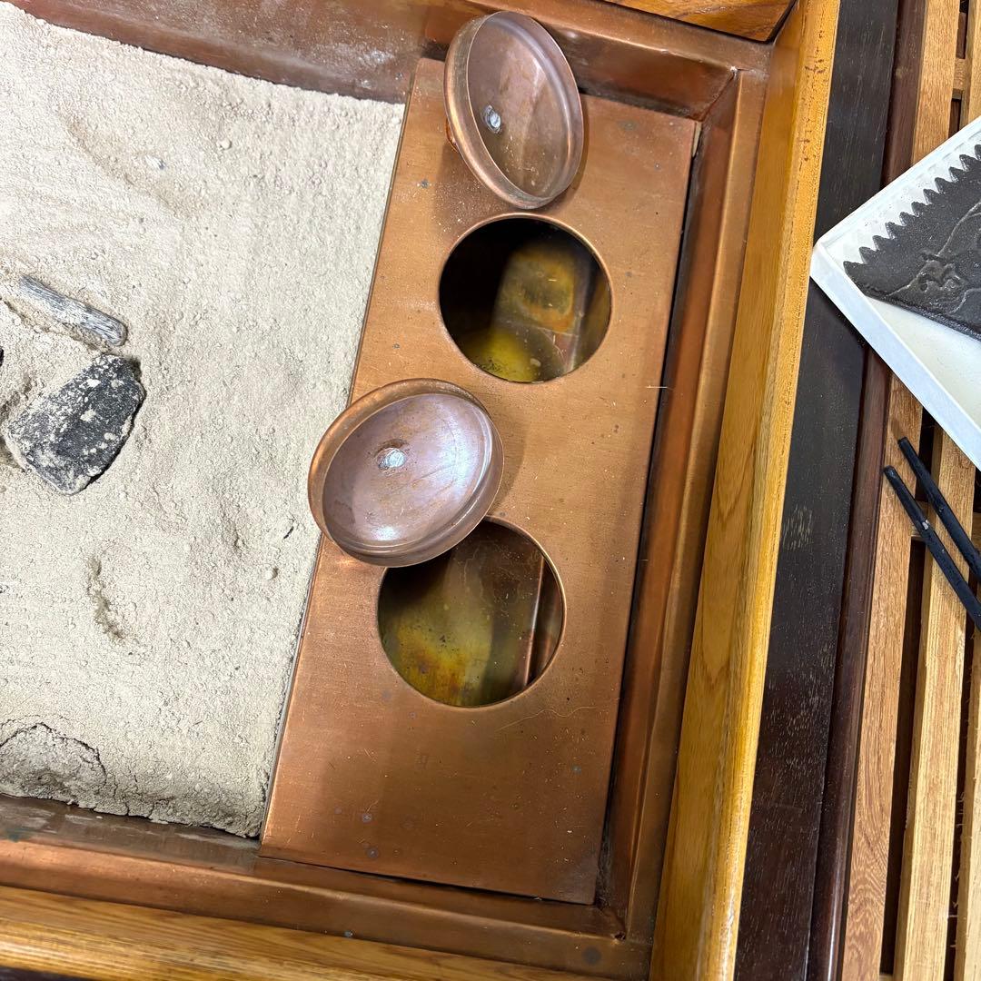 【送料込】関東火鉢　長火鉢　囲炉裏　アンティーク　レトロ骨董品　火鉢等セット