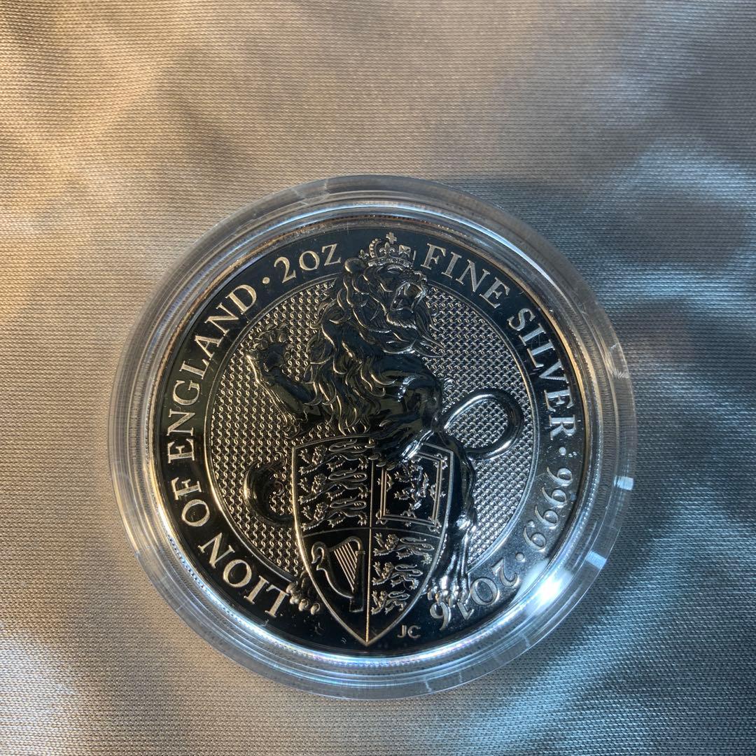 S1 純銀貨 2オンス クイーンズビースト　2016 ライオン・イングランド