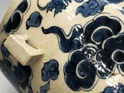 【 呉須水指 】　唐物骨董　清朝古玩　桐箱付き　　　　N0505I