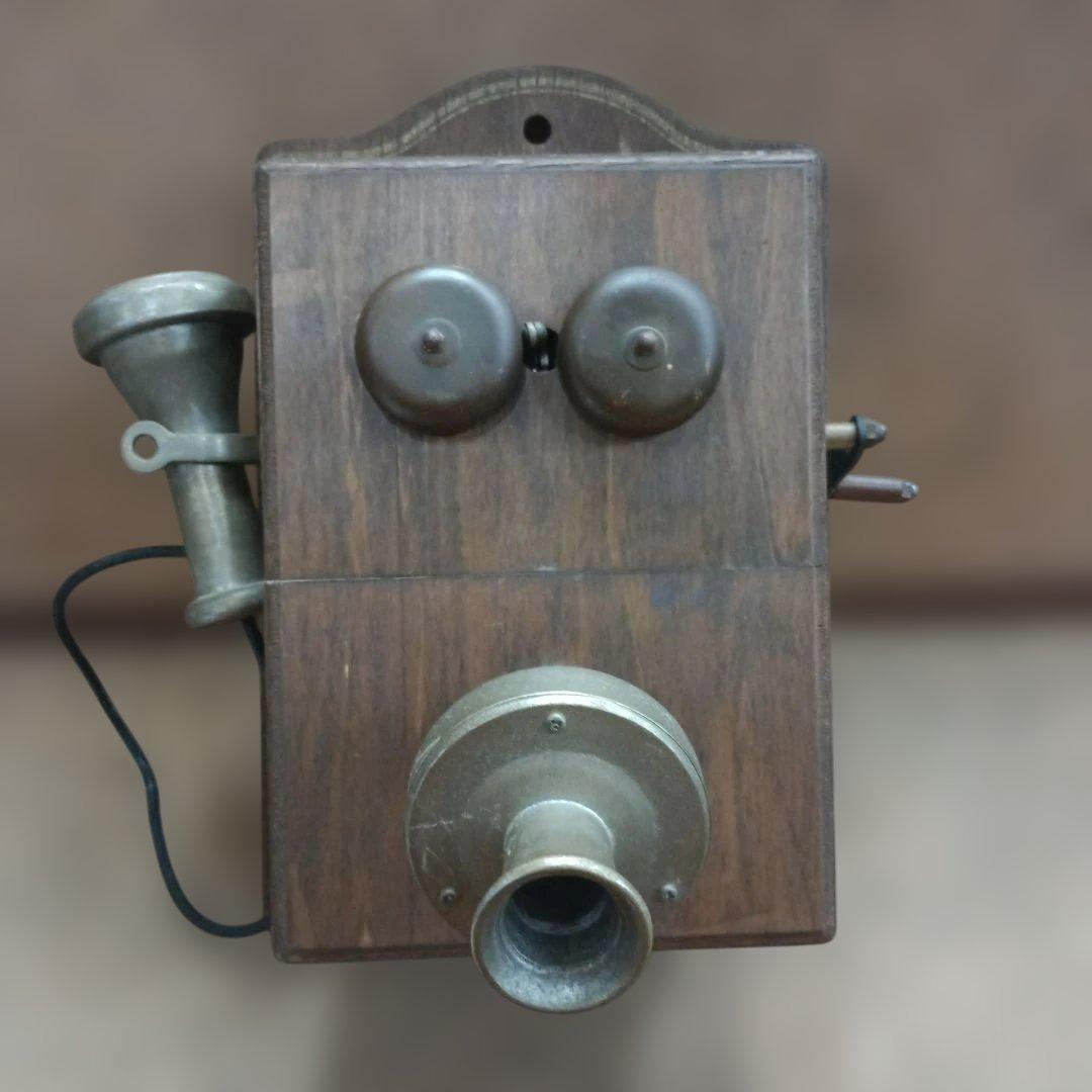 4214）アンティーク風電話機　アメリカ製デルビル風電話機