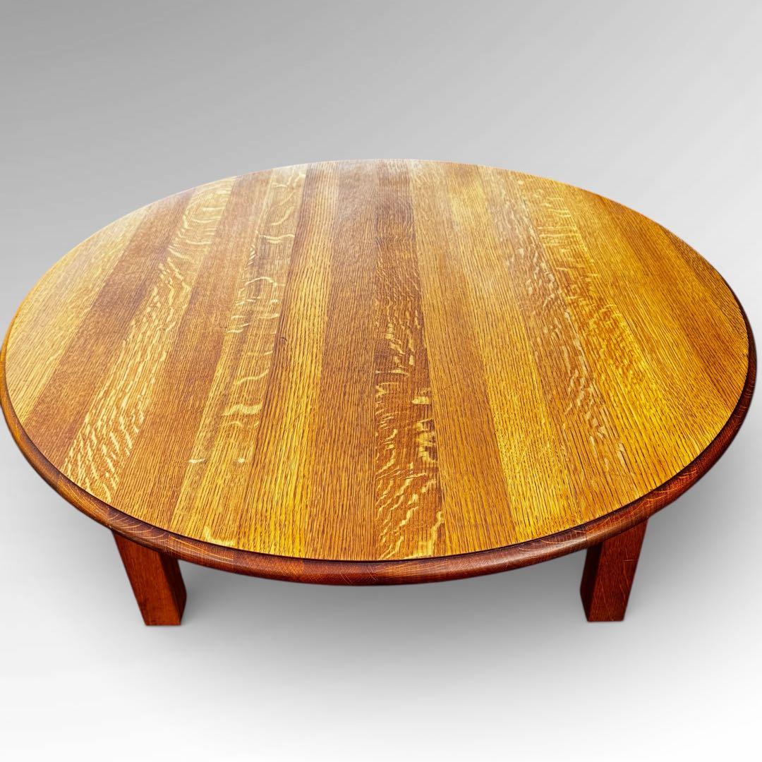 【美品】RUDO ルドー 楢（ナラ）材 折り畳み ちゃぶ台 円卓 無垢材