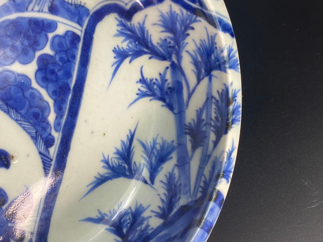 小鉢 青花 染付 松竹梅 岁寒三友 中国古玩 古美術 骨董 古伊万里 江戸 時代