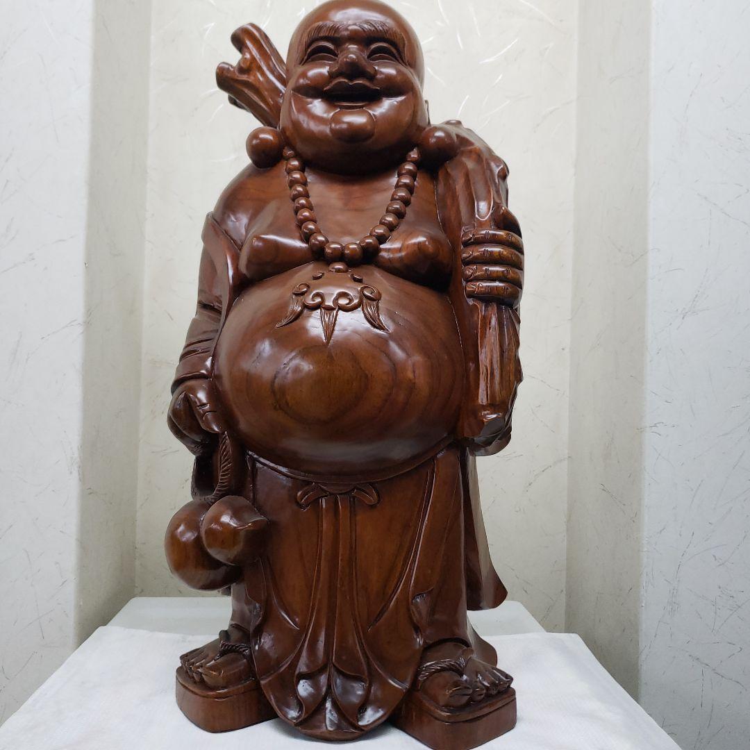 Ｂフライデー蔵出し特価１木造り 布袋さん 約60cm12kg