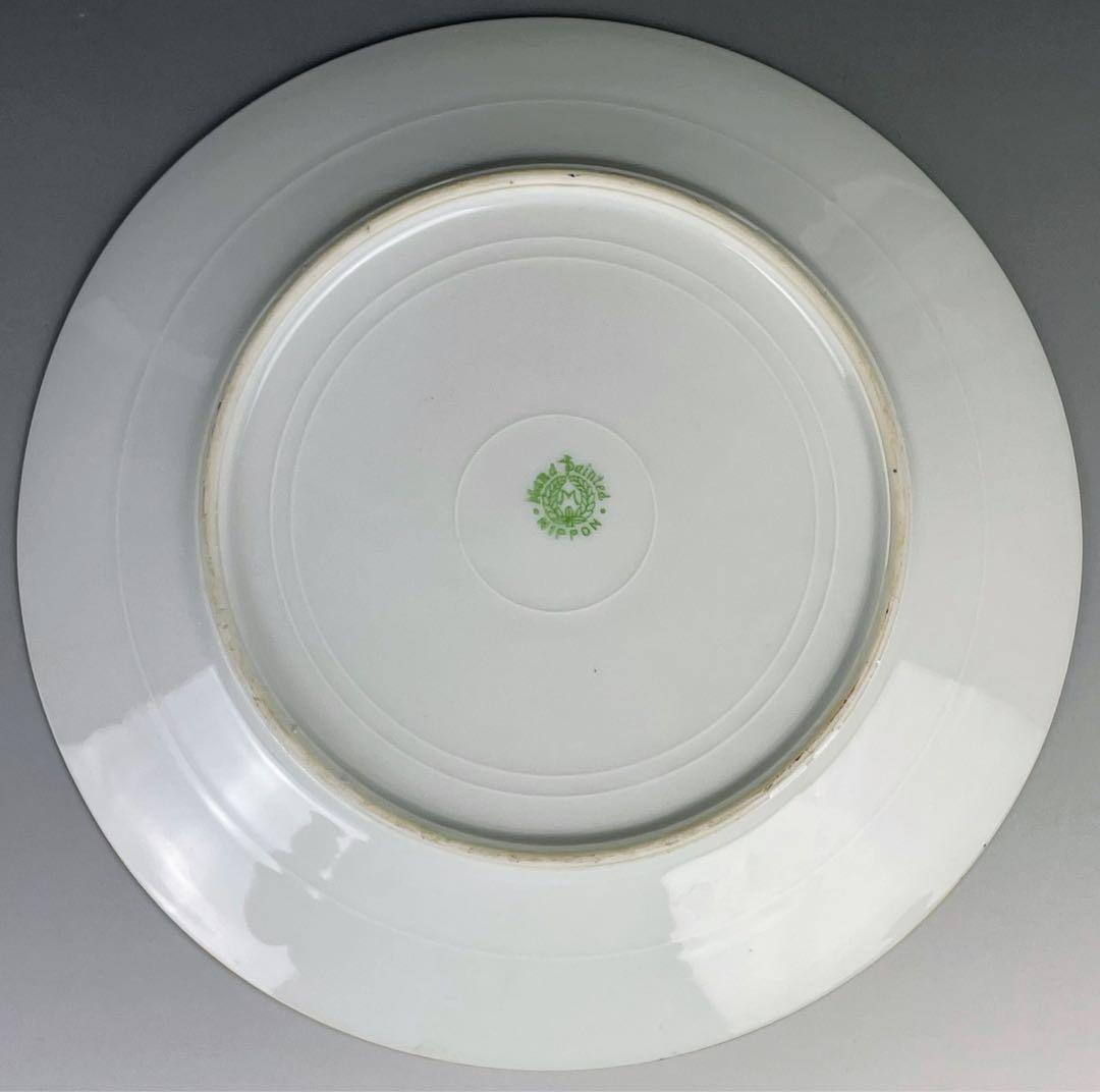 【美品】 オールドノリタケ ２１．９㎝ ライチョウ紋金盛り皿 雉 キジ 黒雷鳥