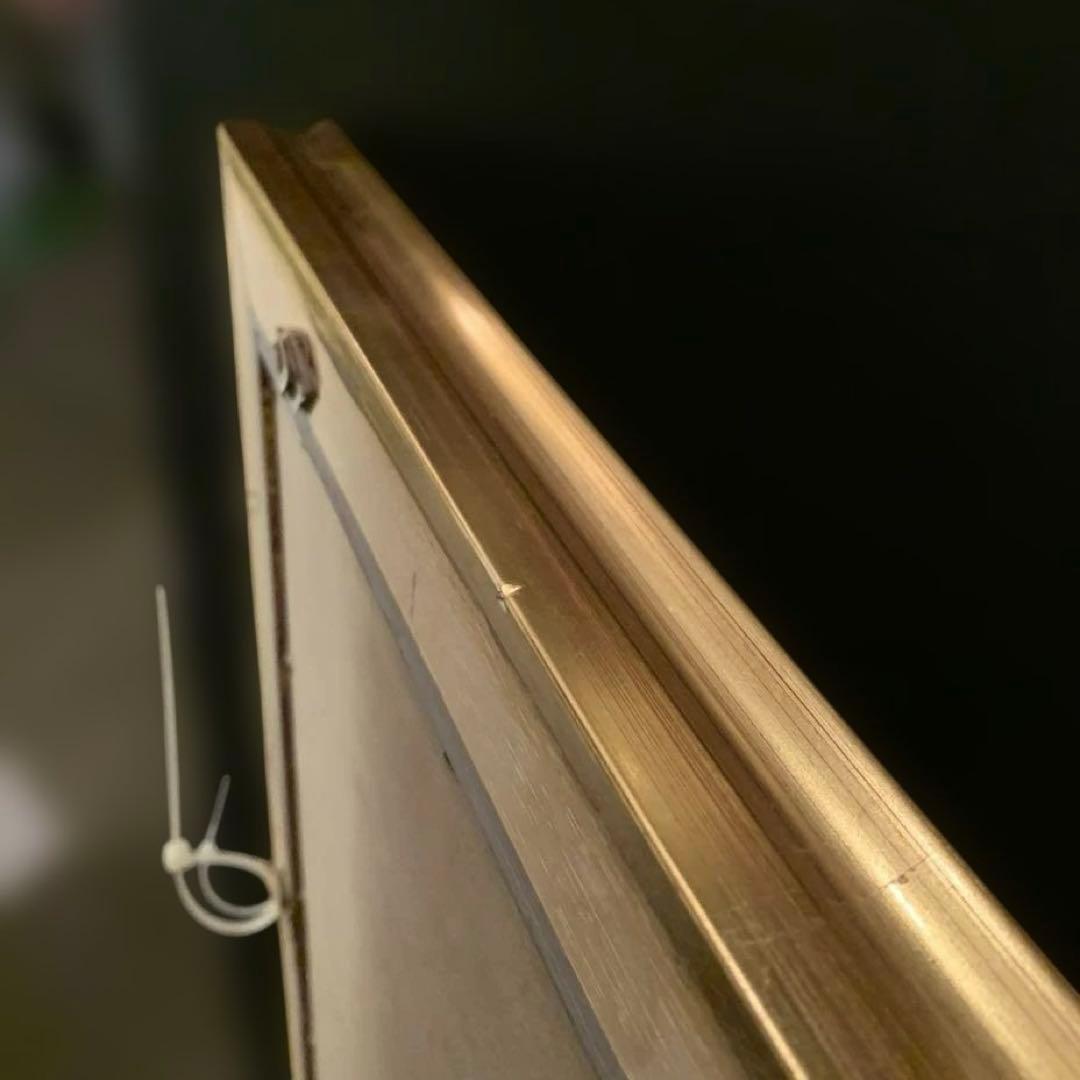 イタリア製 ミモザ 額絵 アート 金枠　BT-491