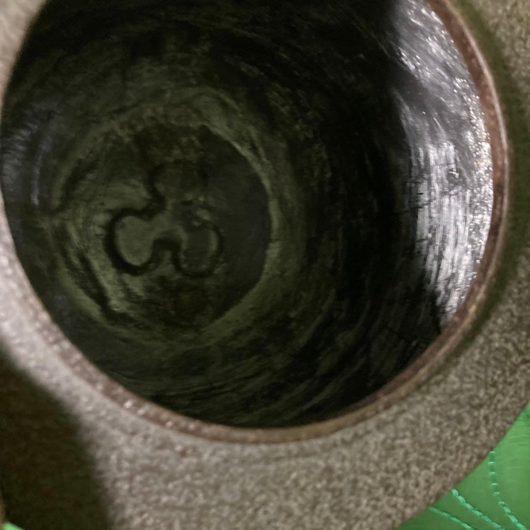 未使用！茶道　風炉釜　竹地紋筒釜　利休好　菊地正光