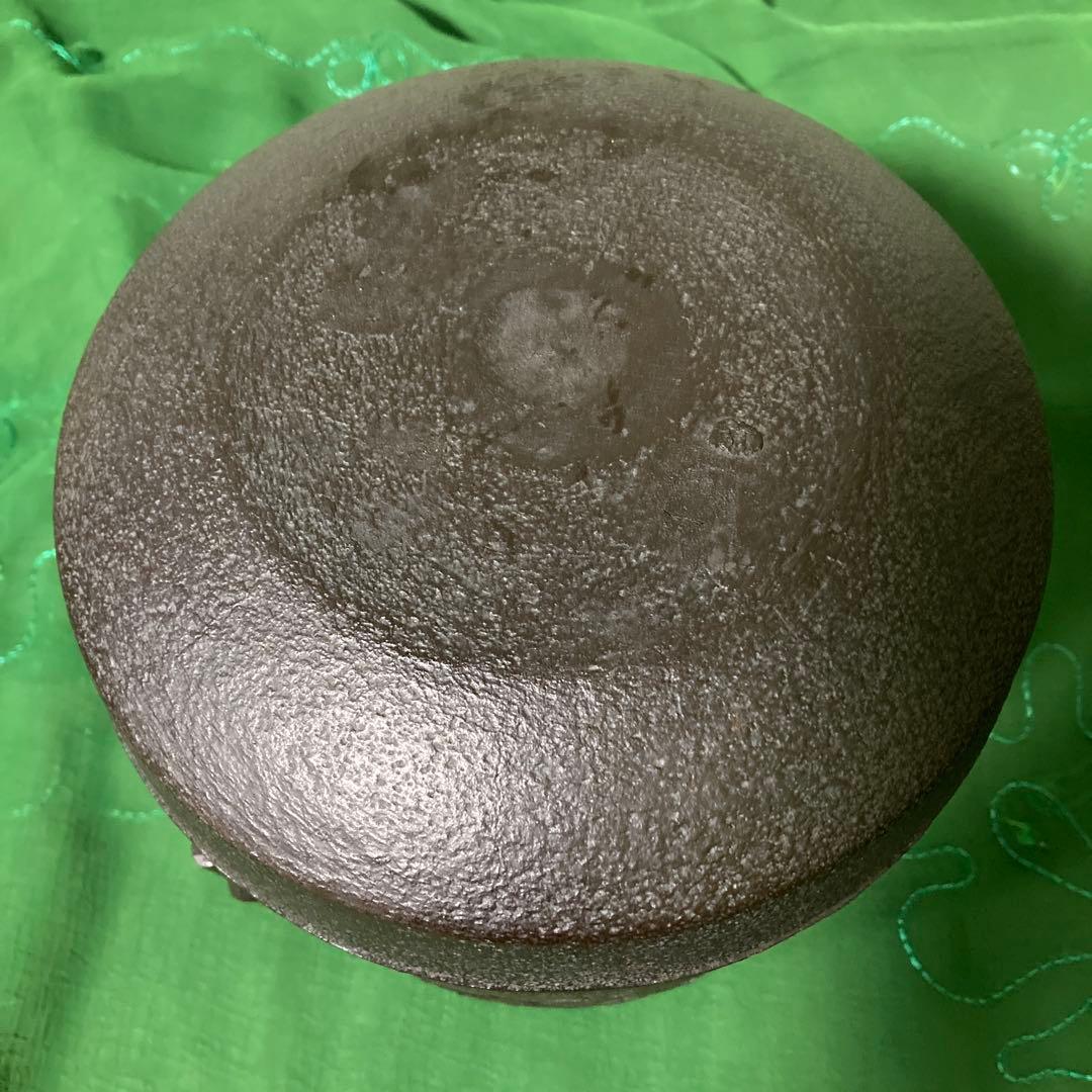 未使用！茶道　風炉釜　竹地紋筒釜　利休好　菊地正光