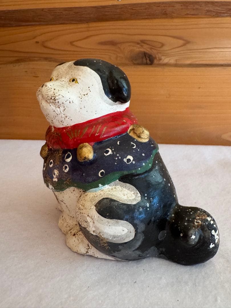 希少 中野土人形 奈良久雄 座り狆 郷土玩具 民藝 伝統文化 長野県