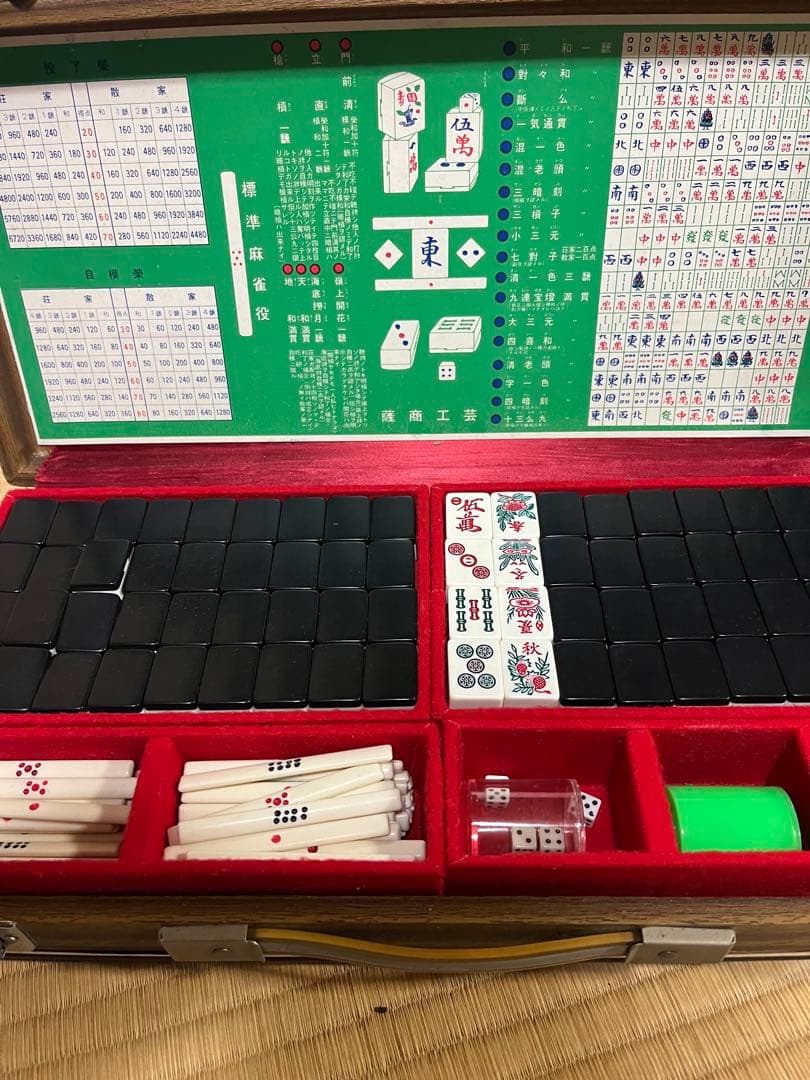 任天堂 麻雀牌セット 昭和レトロ 完品 点棒サイコロ付 ヴィンテージ 麻雀パイ