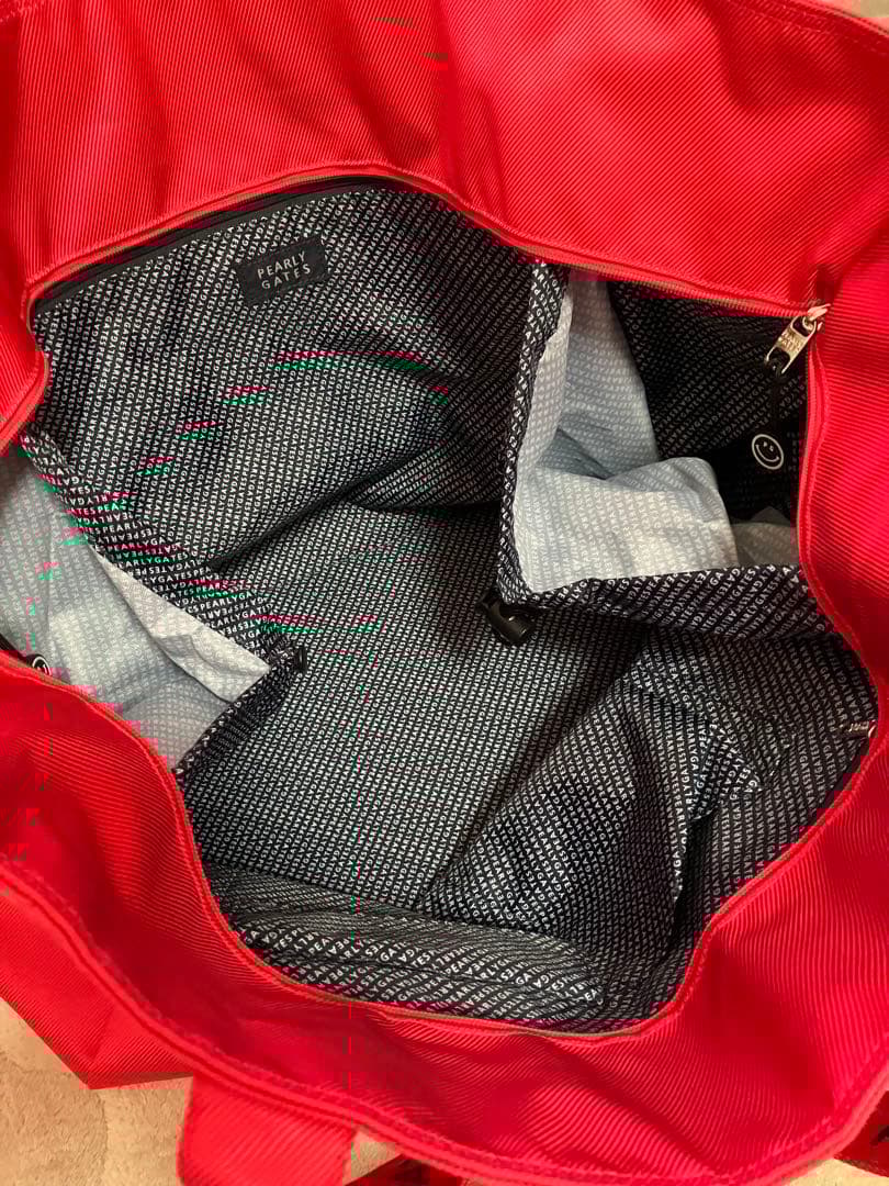 PEARLY GATES ロゴ入りピンクトートロッカーバッグ