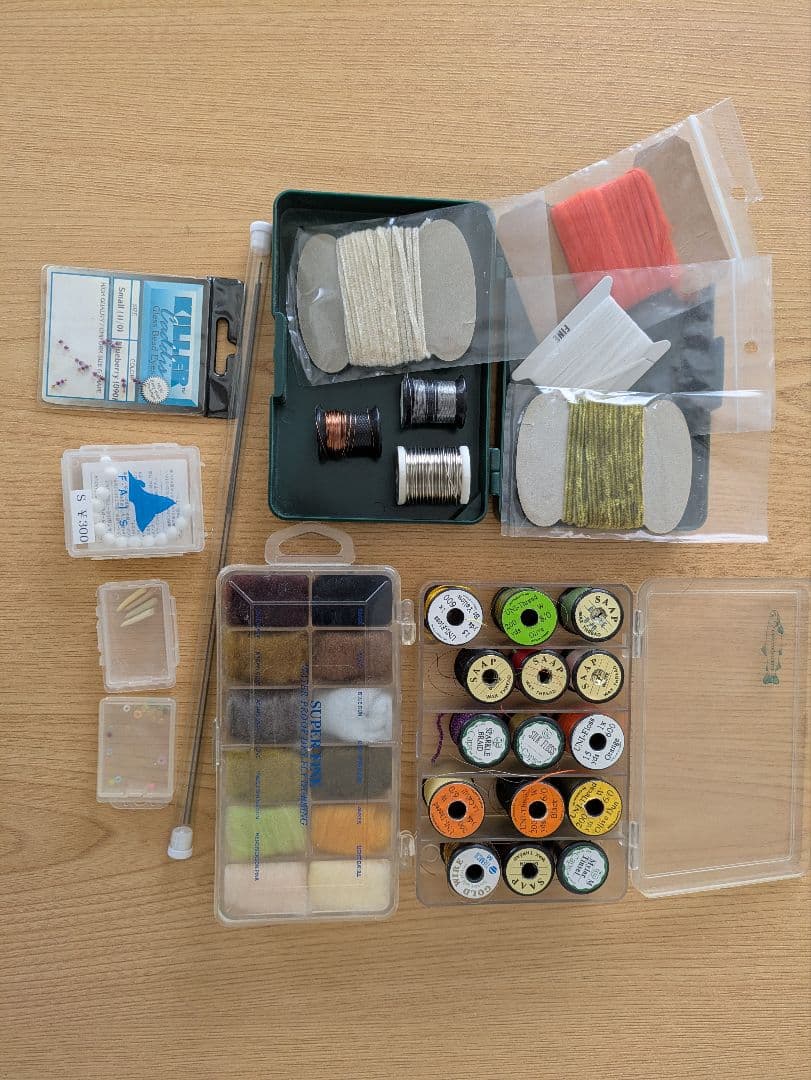 フライタイングツール、マテリアル、フック