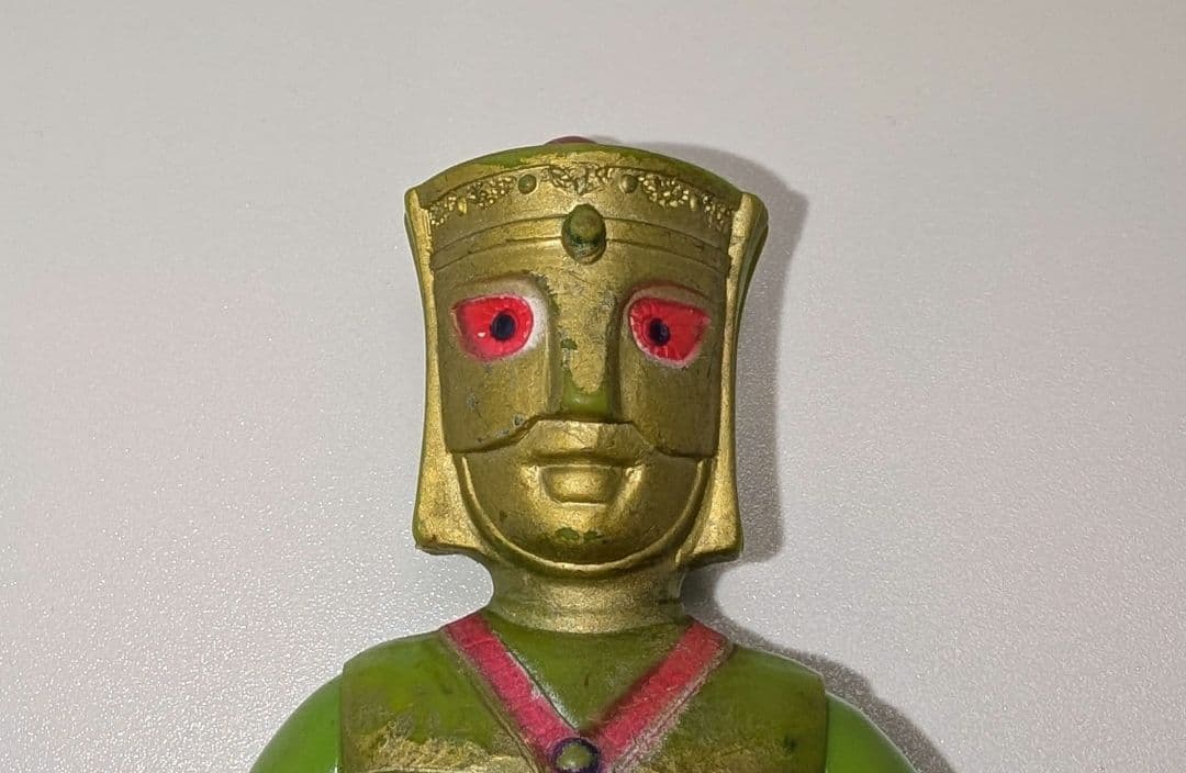 突き指ちゃん【珍色】グリーンマン ウッド ソフビ 当時物