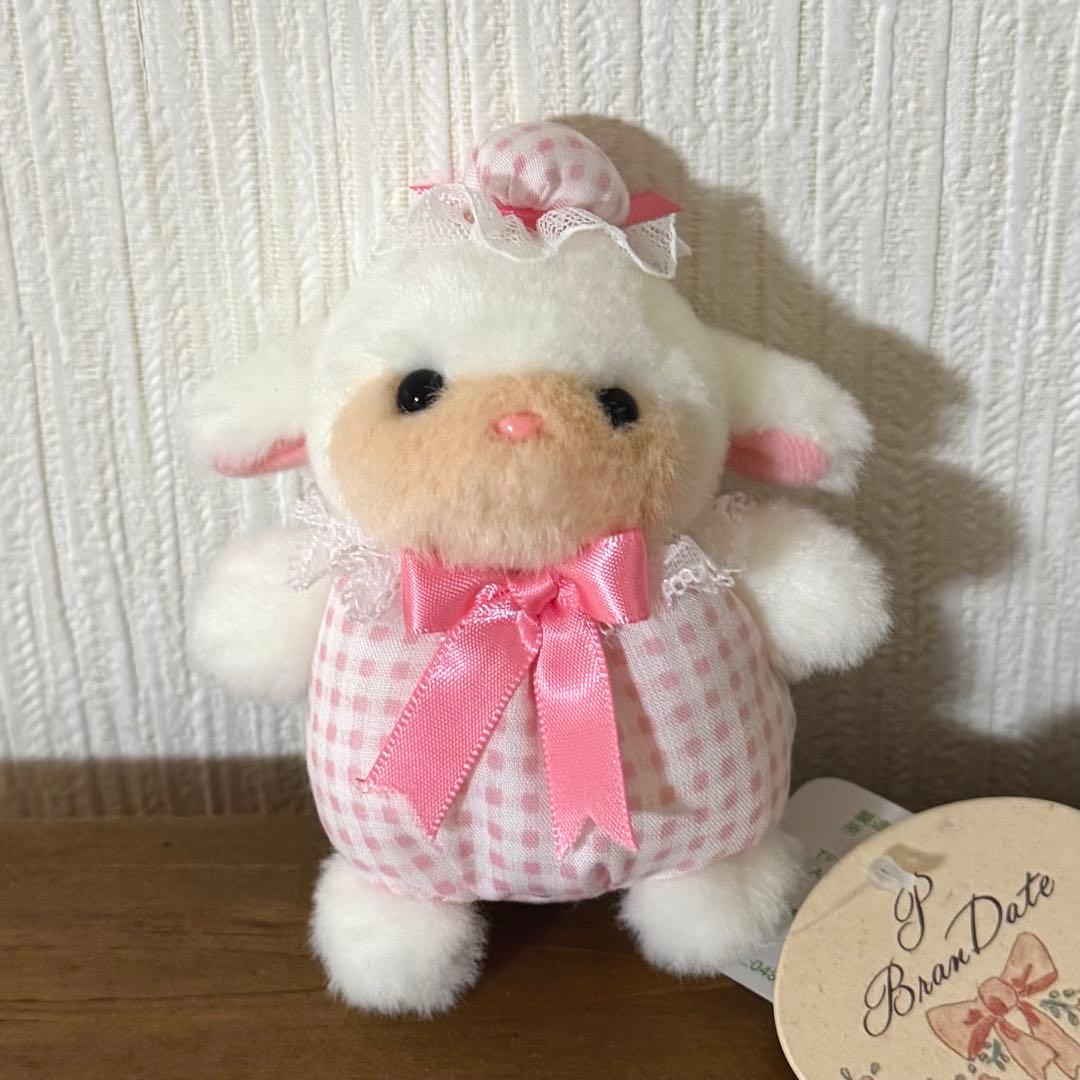 たけのこ ジョイフルメイト プチぶらんでーとB/C ヒツジ ぬいぐるみ レトロ