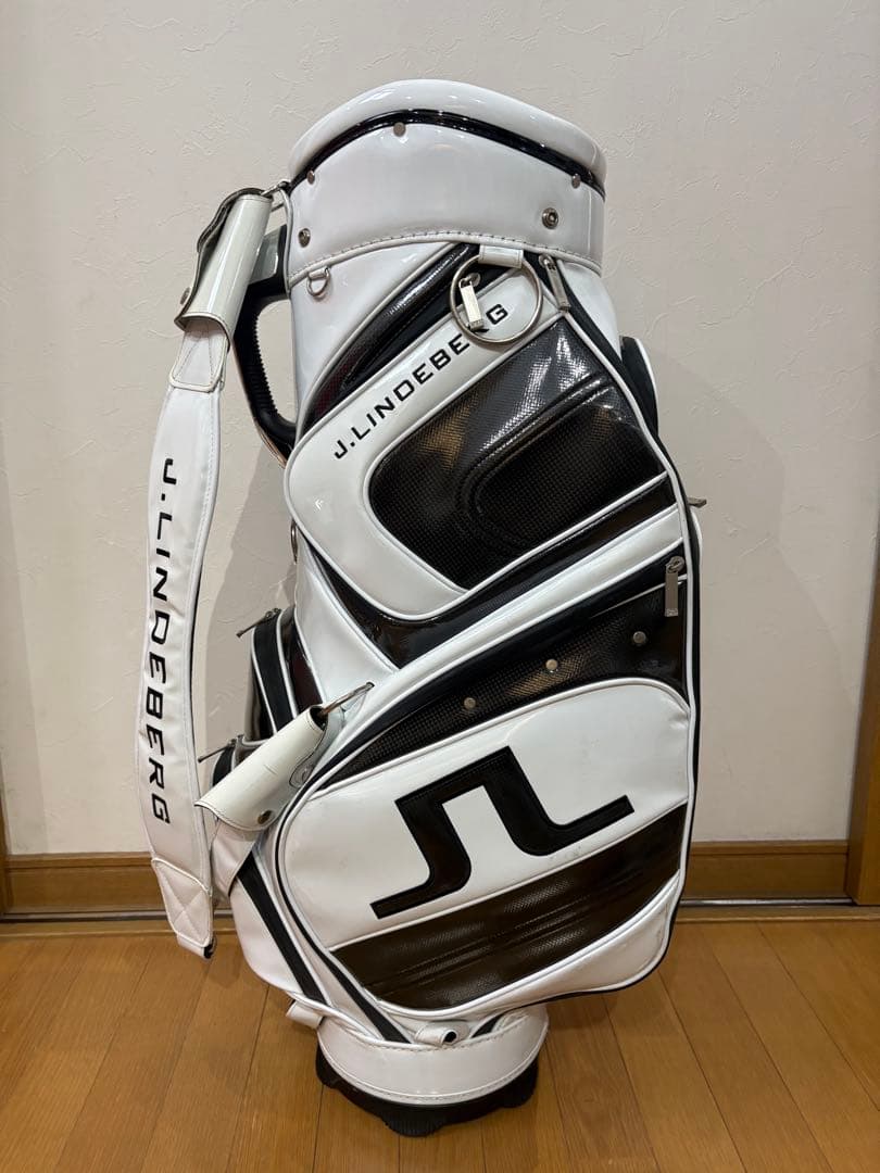 J.LINDEBERG キャディバッグ ホワイト/ブラック
