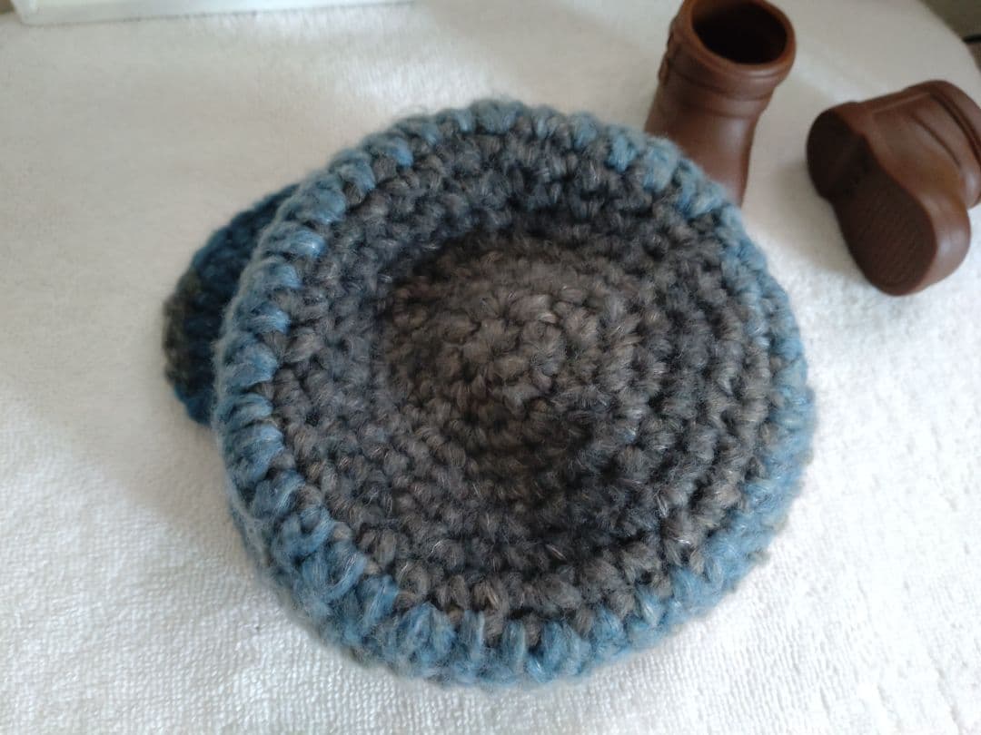 東京トガリ　やわらか毛糸のキャスケット（ブルーグレー）