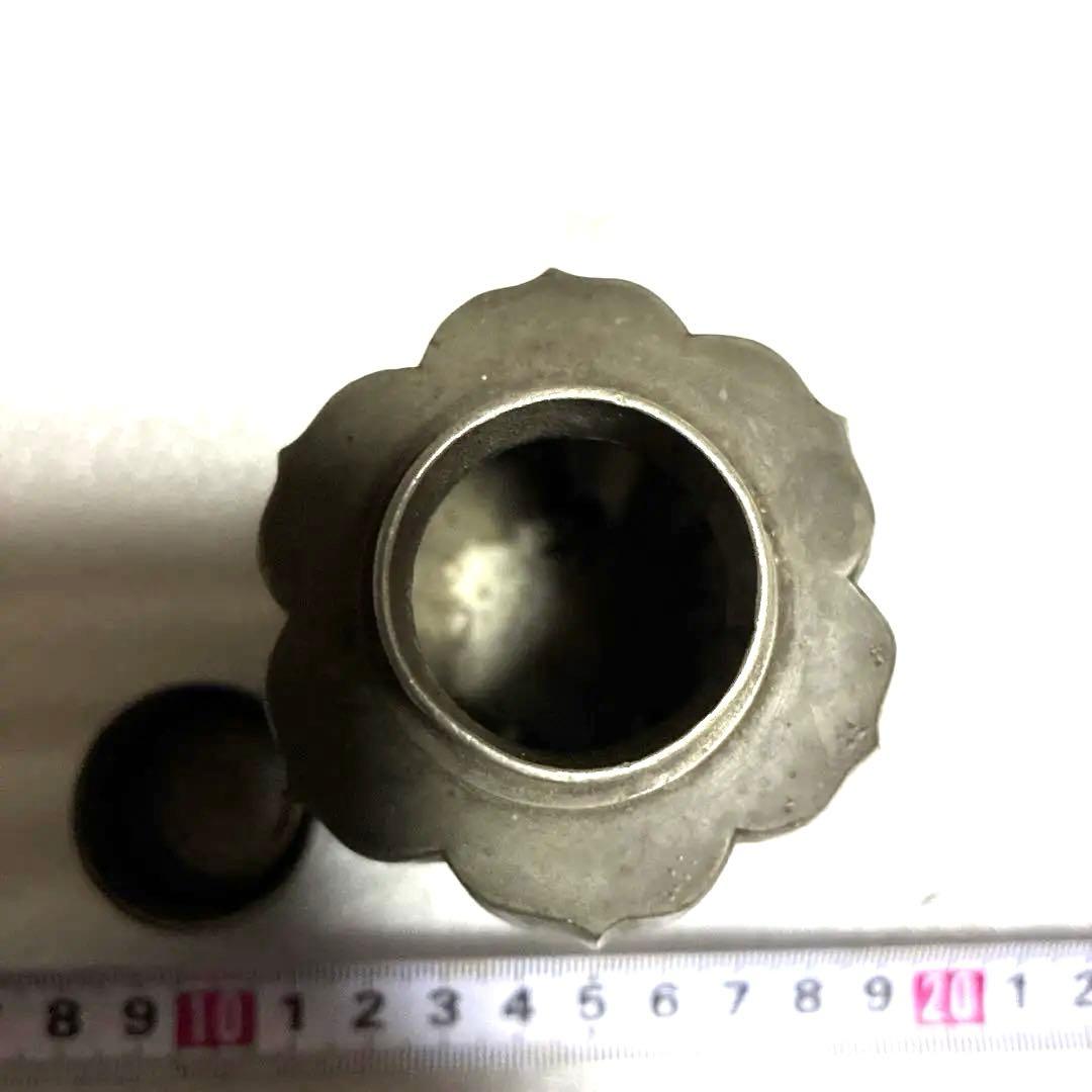 古錫 茶葉罐 乾茂自造 「錫製光面無紋茶心壺」 茶筒 茶入 茶純錫 金工 茶器