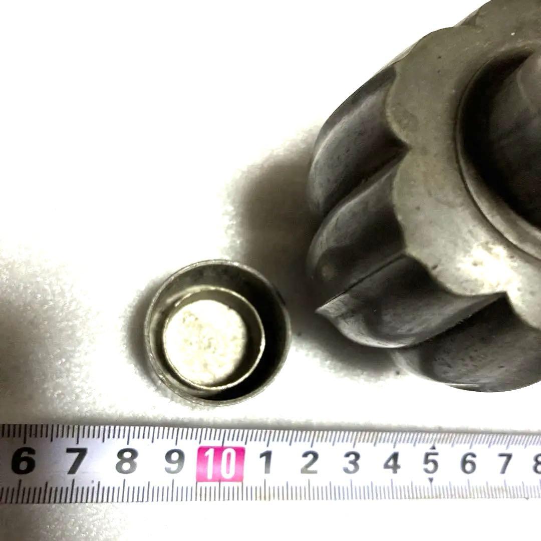 古錫 茶葉罐 乾茂自造 「錫製光面無紋茶心壺」 茶筒 茶入 茶純錫 金工 茶器