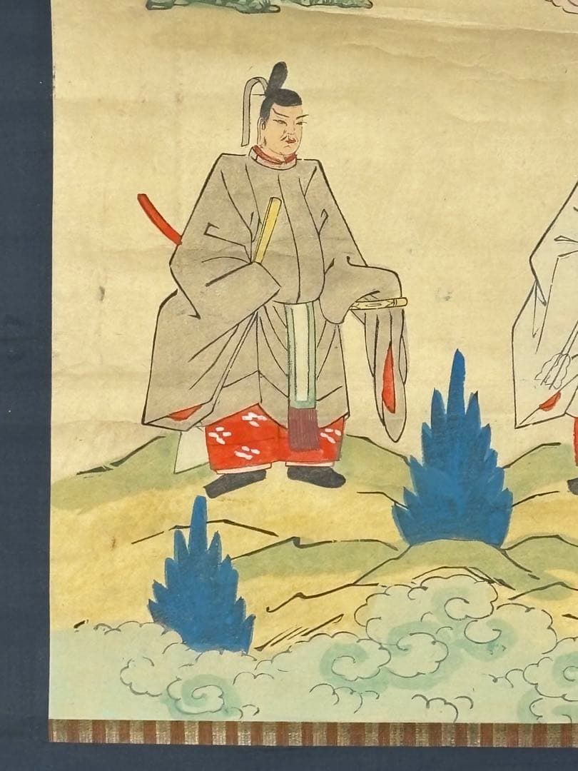 「虚空蔵菩薩他 彩色木版画掛軸」明治期頃 一幅|仏画 仏教美術 木版刷り