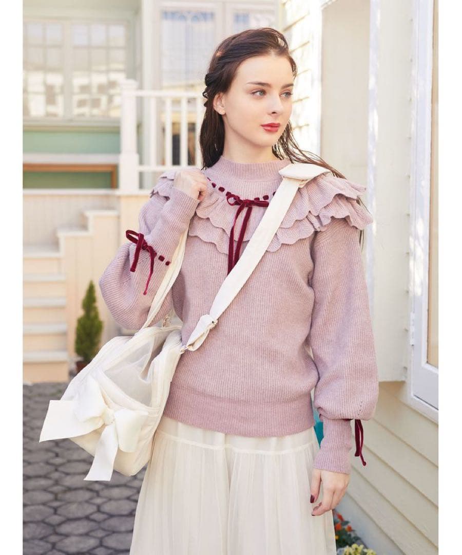 メゾンドフルール　サイドリボンキャリーバッグ　ペット用バッグ