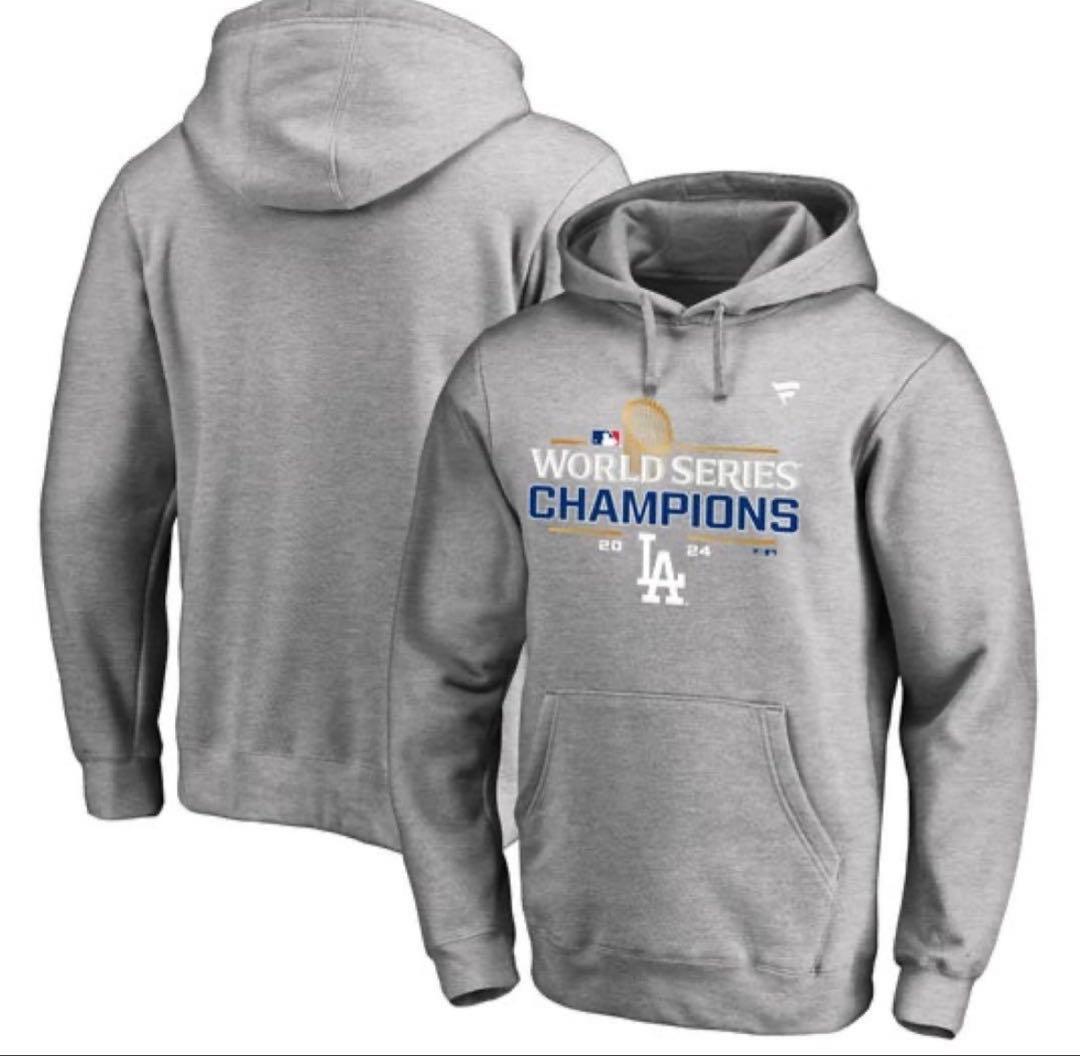 新品 2024 ドジャース ワールドシリーズチャンピオン【XL】パーカー グレー