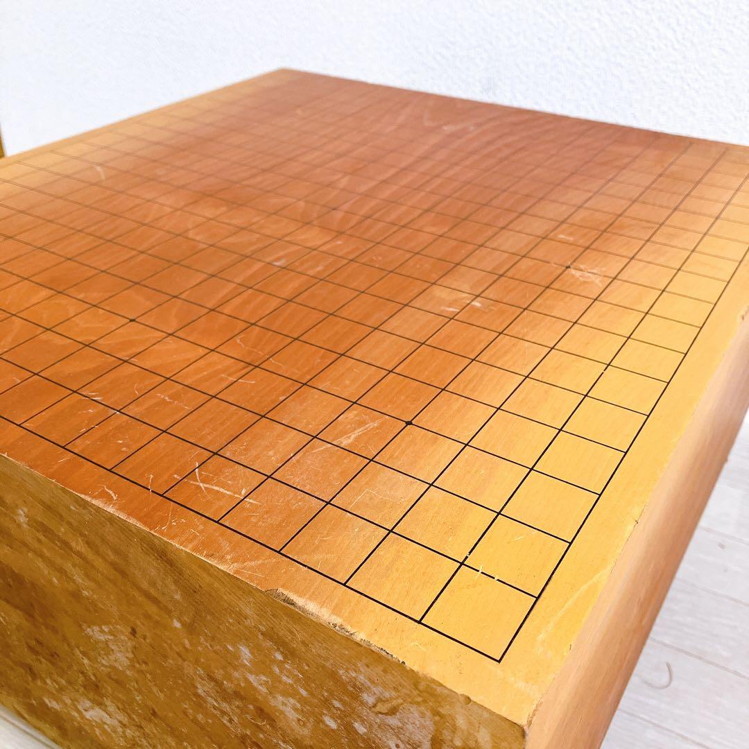 高級 囲碁版 セット へそあり 板目木表 昭和52年 レトロ 蛤石 那智黒石