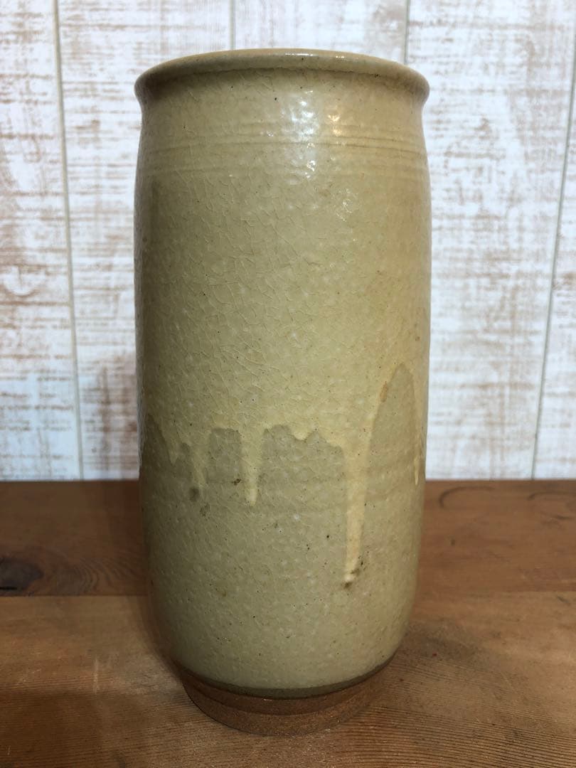 ユニーク♪　押葉瓶　河合紀作　花瓶　花器　生け花　インテリア　陶芸