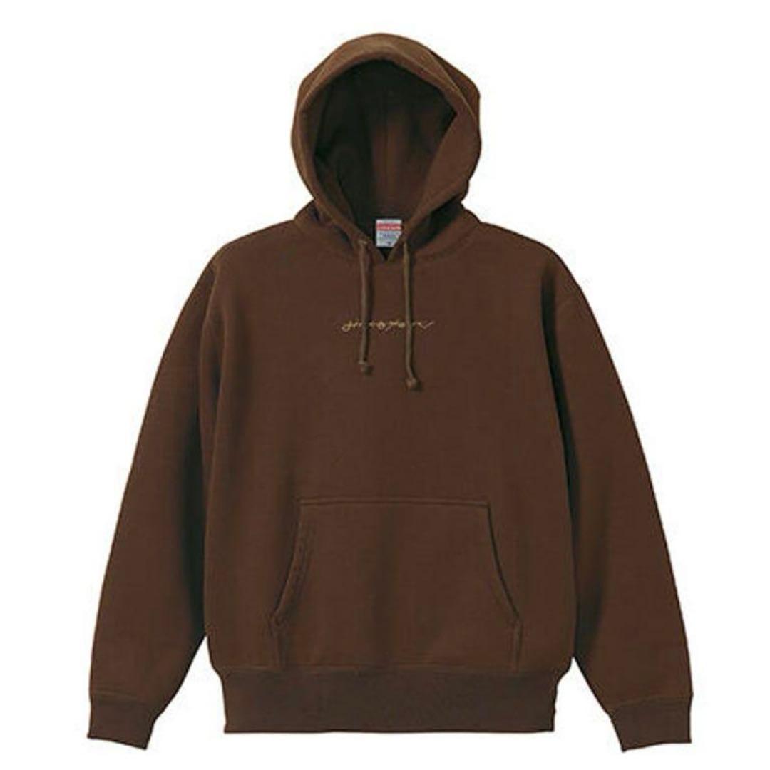 おいしくるメロンパン パン屋ロゴの刺繍パーカー バンドグッズ 茶 モカ L