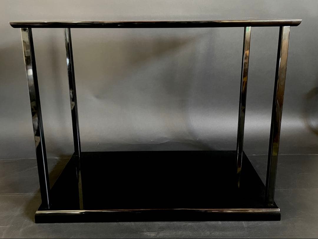 「母」 塗師 茶平一斎 真台子 真塗 台子 共箱 茶道具 （113F①）