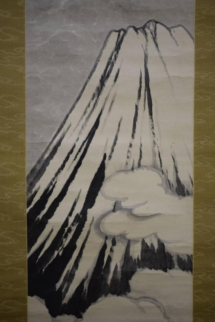 真作/山内多門/富士山水図/布袋屋掛軸HI-261