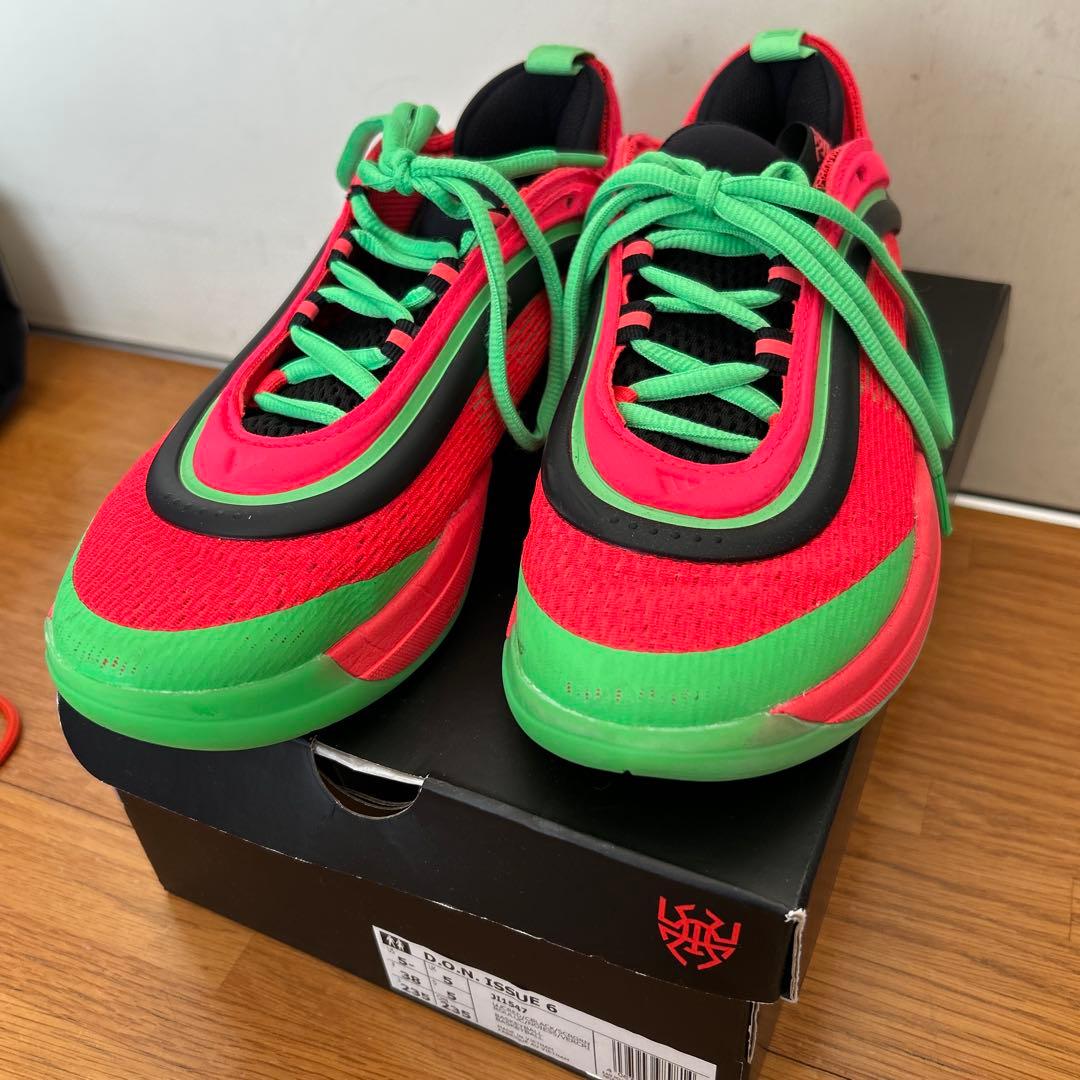 adidas バスケットシューズ 5.5 US レッド/グリーン