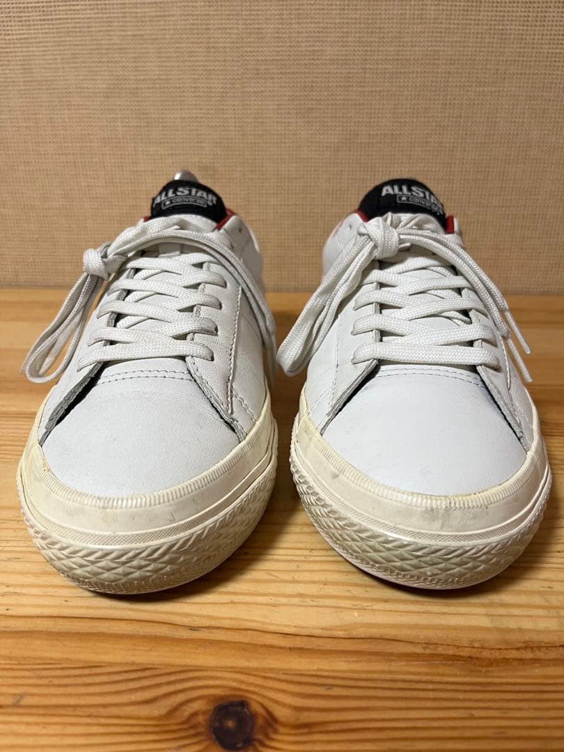 a432/コンバース ワンスター GF レザーWHITE/RED/25.5㎝