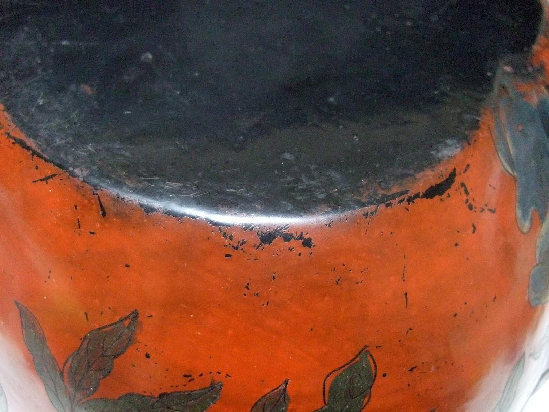 中国美術 唐物 古漆器 木胎紅漆線彫 仙桃紋 桃型盖盒