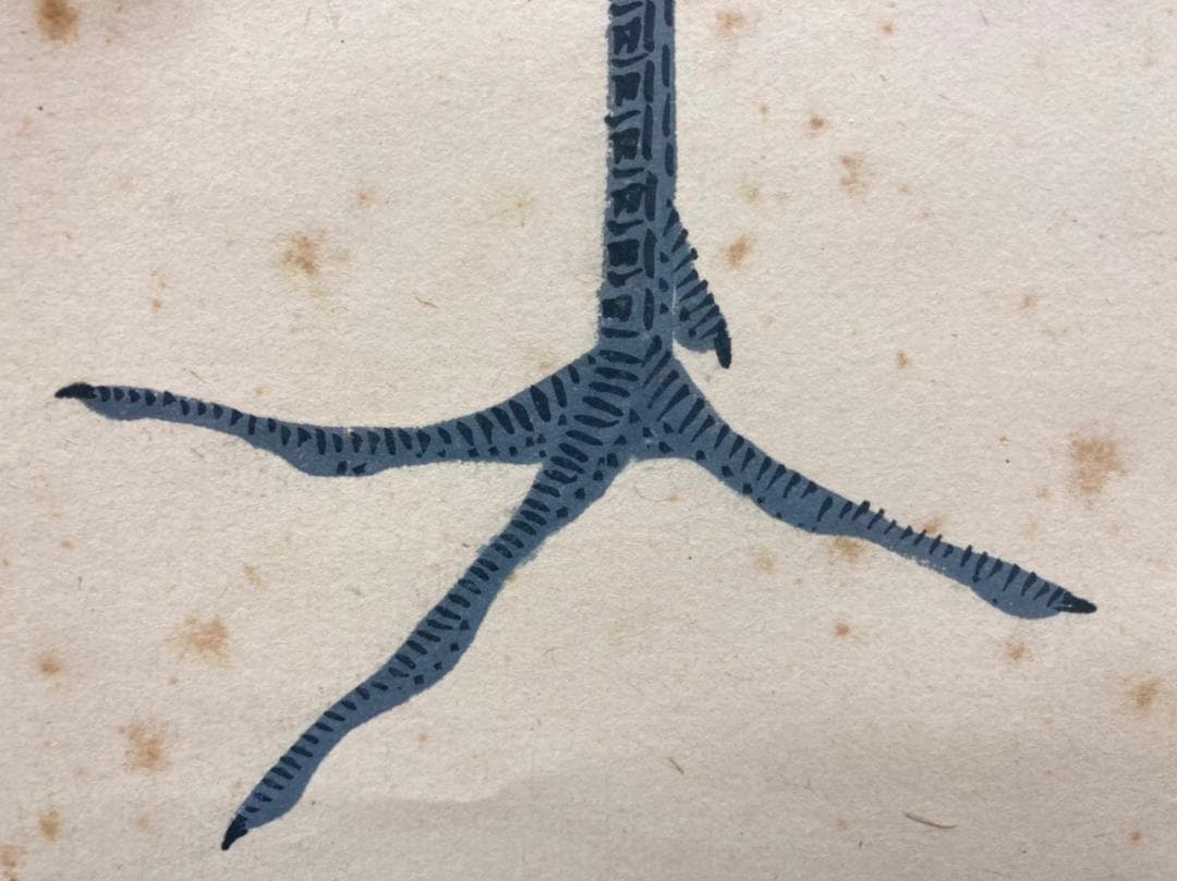 杉原元人／児玉希望師事「双鶴」花鳥画 掛軸 紙本 共箱