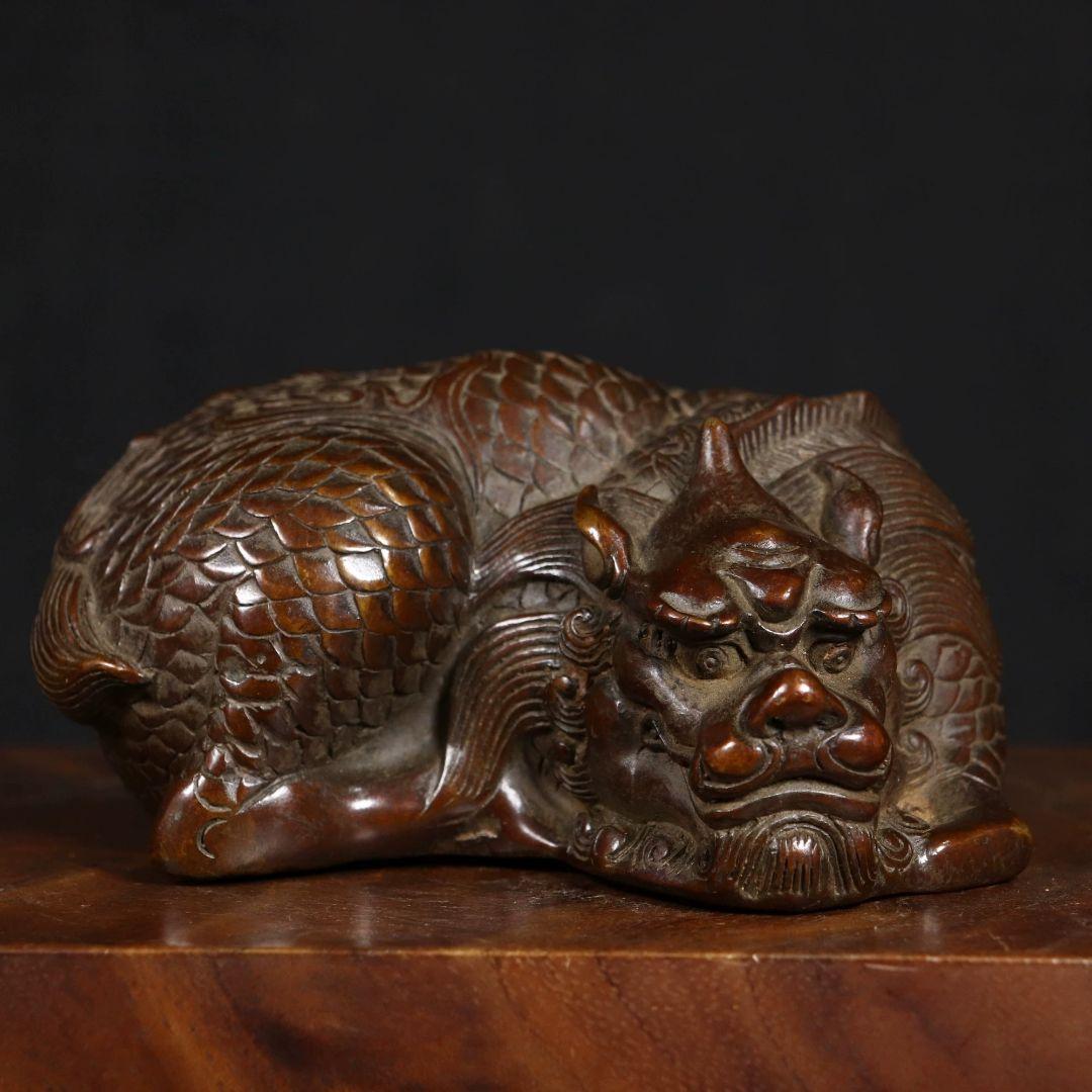 銅制 避水獣 家装飾 店舗 書房 置物開業 贈答品 マスコット 装飾品 工芸品