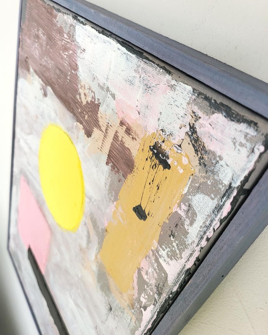 理想的な配置/ 抽象画 キャンバス 額セット 44×32㎝ 原画1点のみ モダン