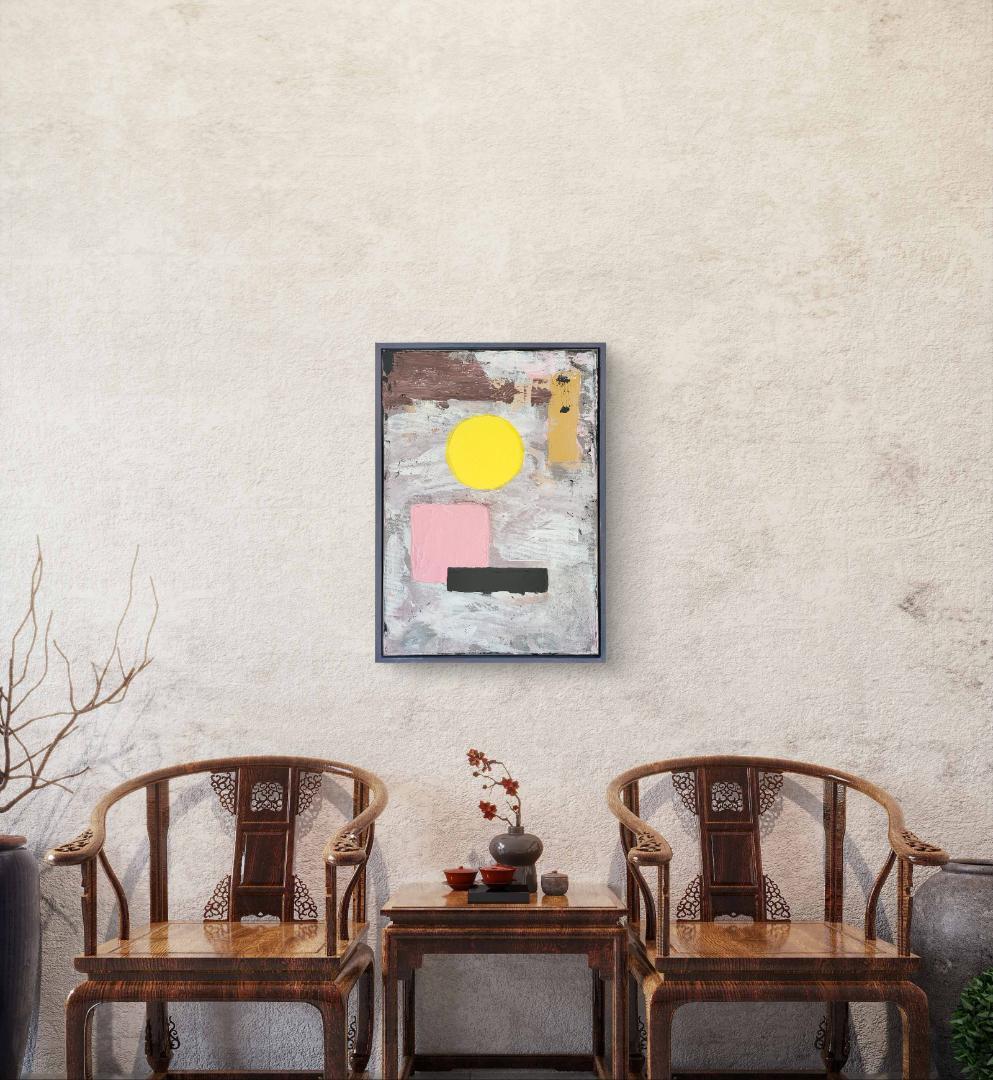 理想的な配置/ 抽象画 キャンバス 額セット 44×32㎝ 原画1点のみ モダン