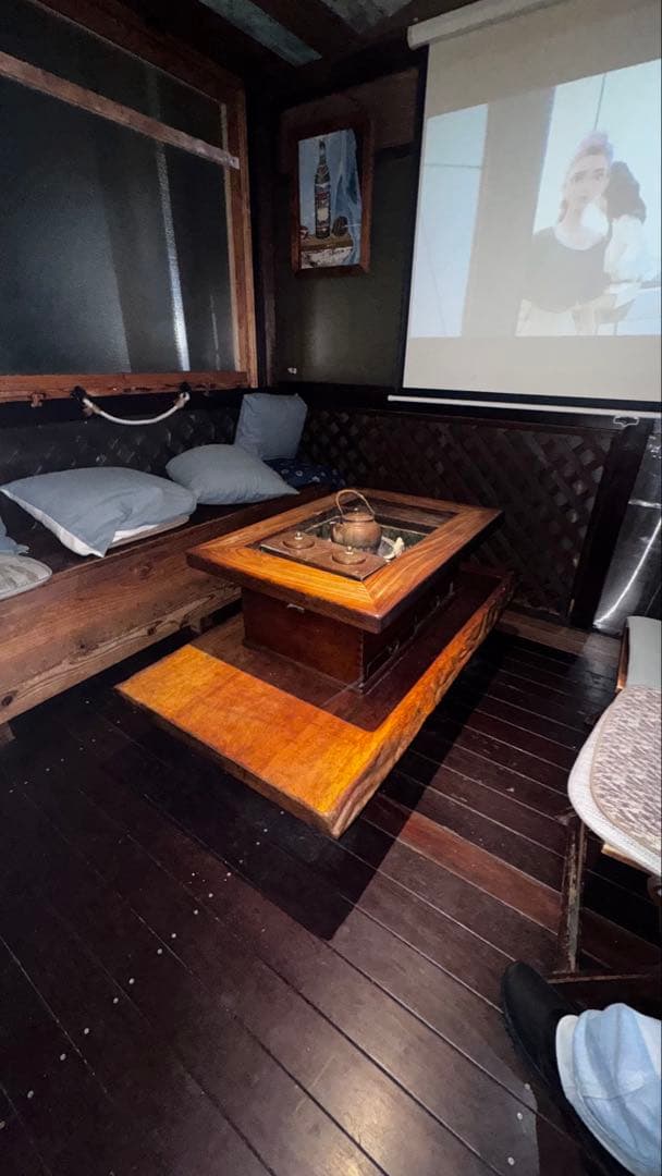 木製火鉢 やかん付き