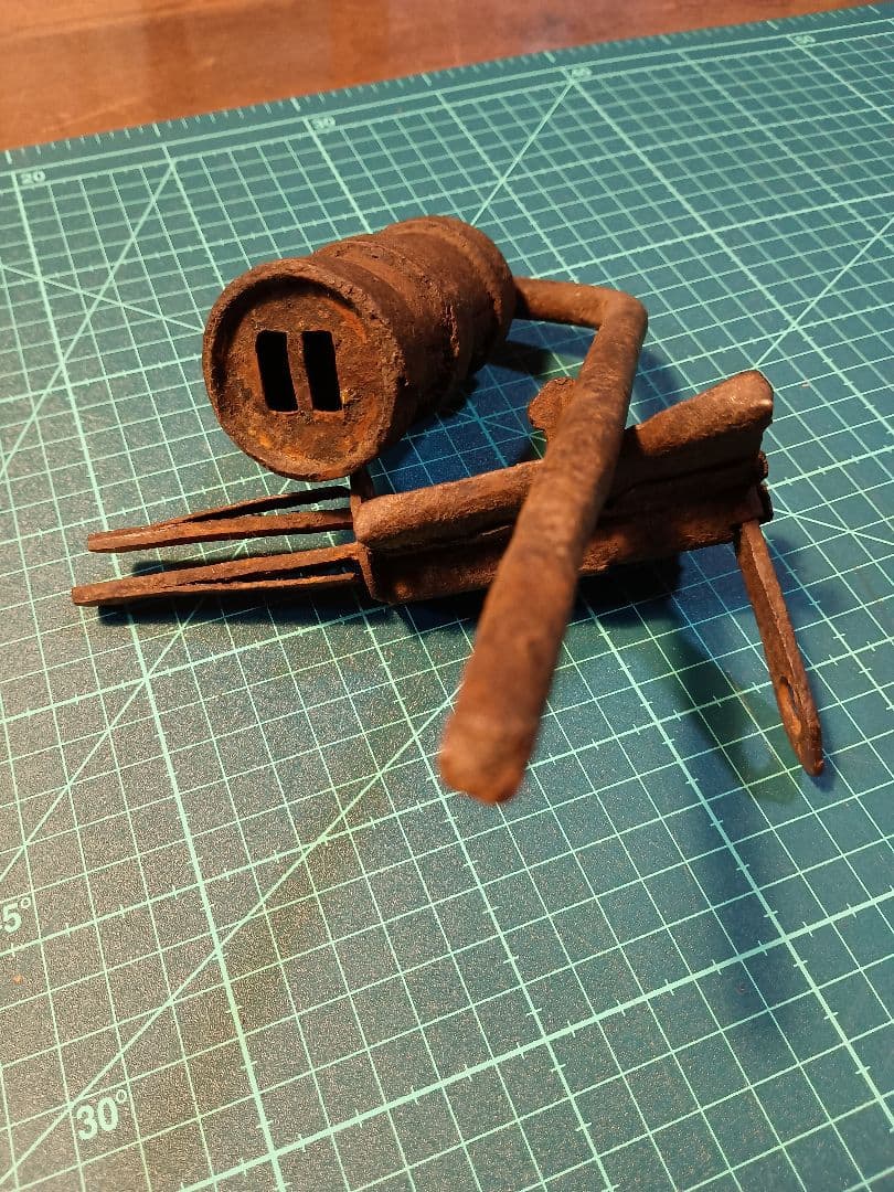 鉄製 海老錠 ２枚バネ