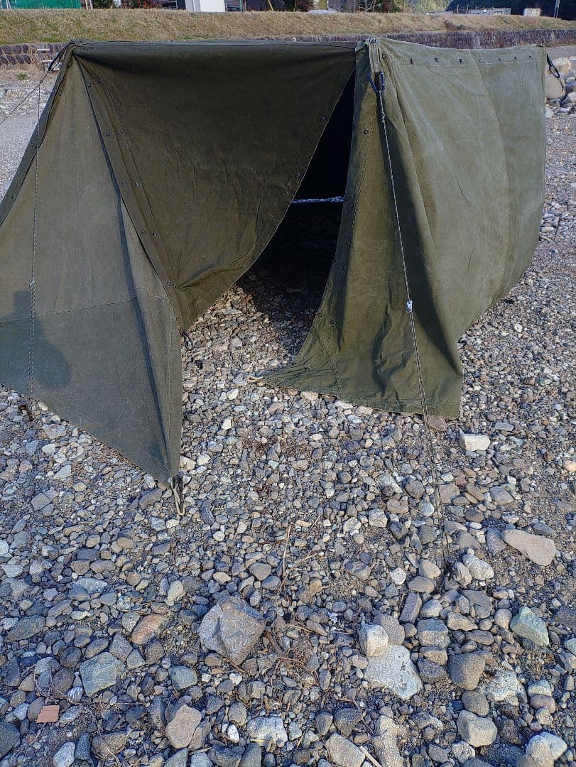 USパップテント　幕3枚セット　オリジナルカスタム＆マットレス、蚊帳セット無加工