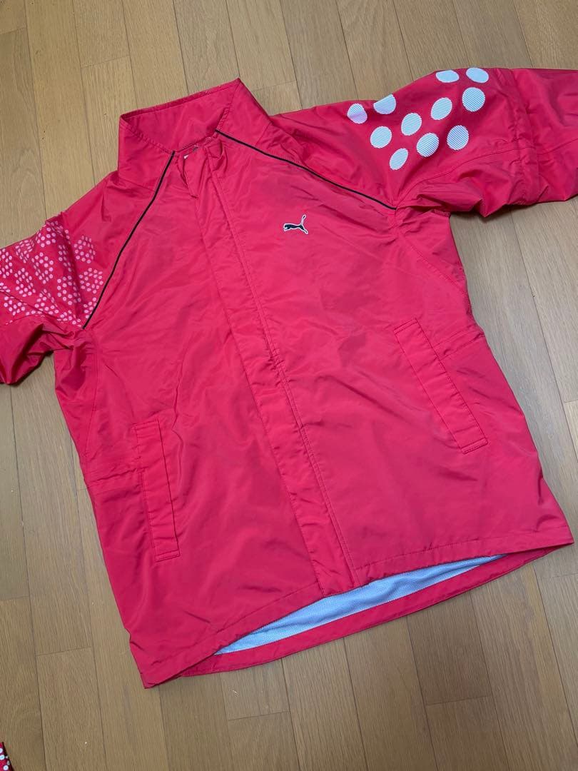 PUMA 赤 ドット柄 レインウェア上下 他 セット