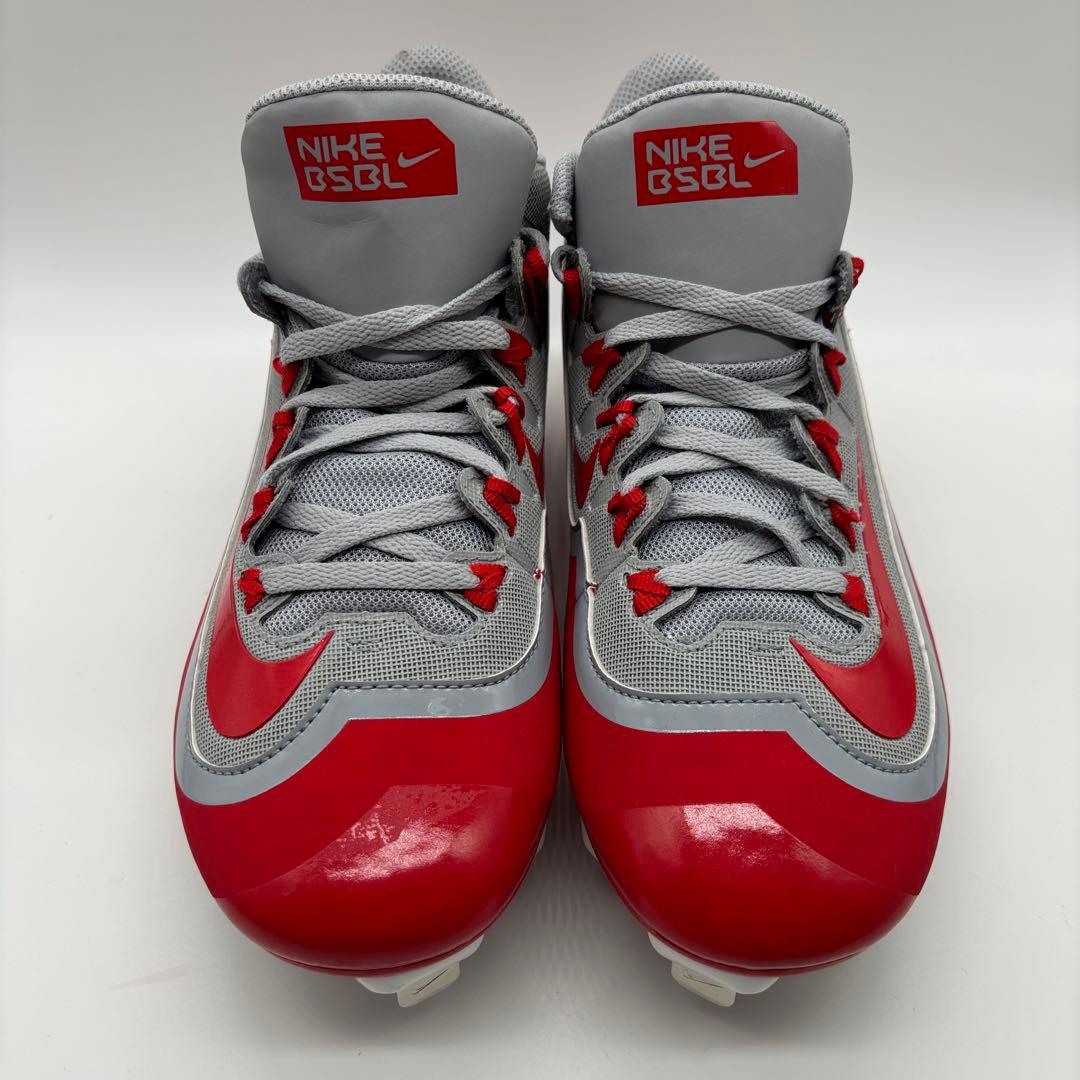 NIKE 野球　スパイク　金具　レッド グレー 赤 27㎝ ローカット 軽量