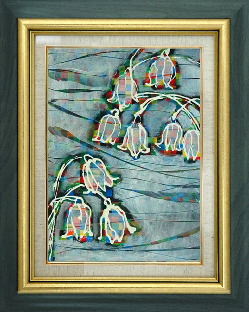 油絵 菅家令子 絵 絵画 インテリア F4-090116 花 すずらん