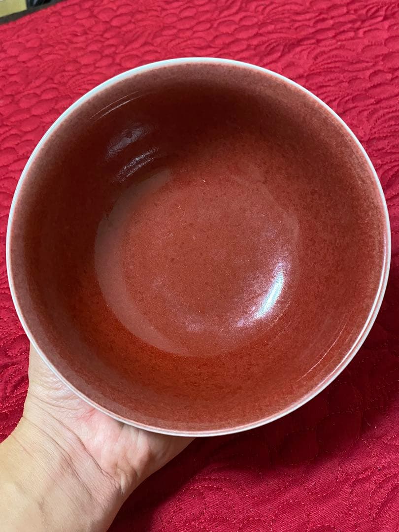 清朝　中国美術　辰砂　碗　茶道具　置物　本物