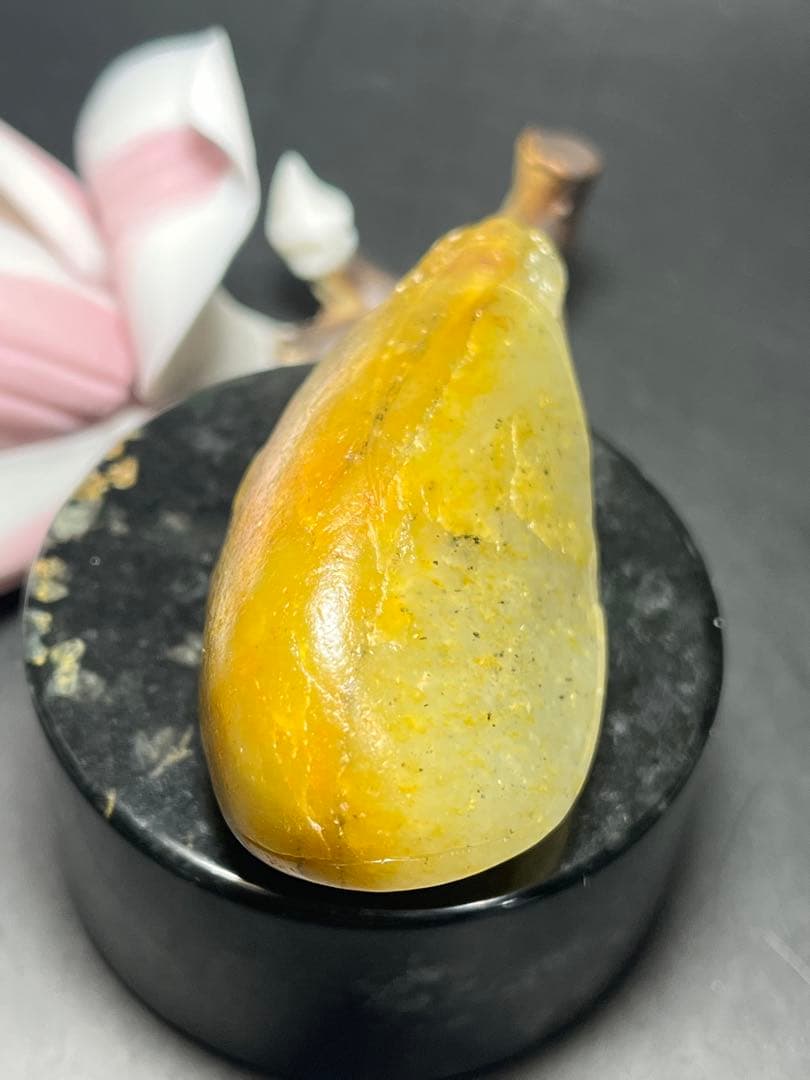 本物和田玉★籽料★青花黄皮！招財モチーフ龍亀証明書付き